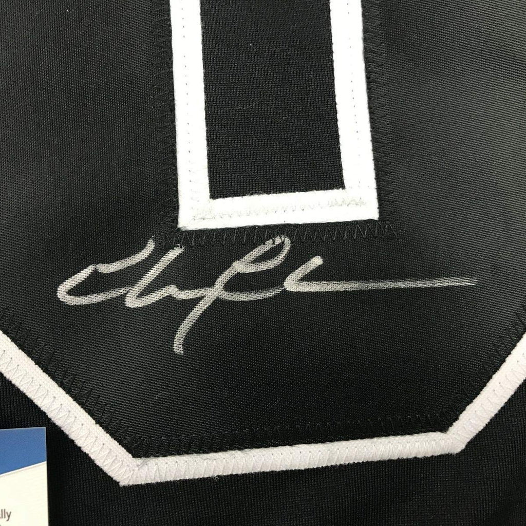 Framed Autographed/Signed Chevy Chase 35x39 Clark Griswold Christmas Vacation Movie Chicago Black Hockey Jersey Beckett BAS COA