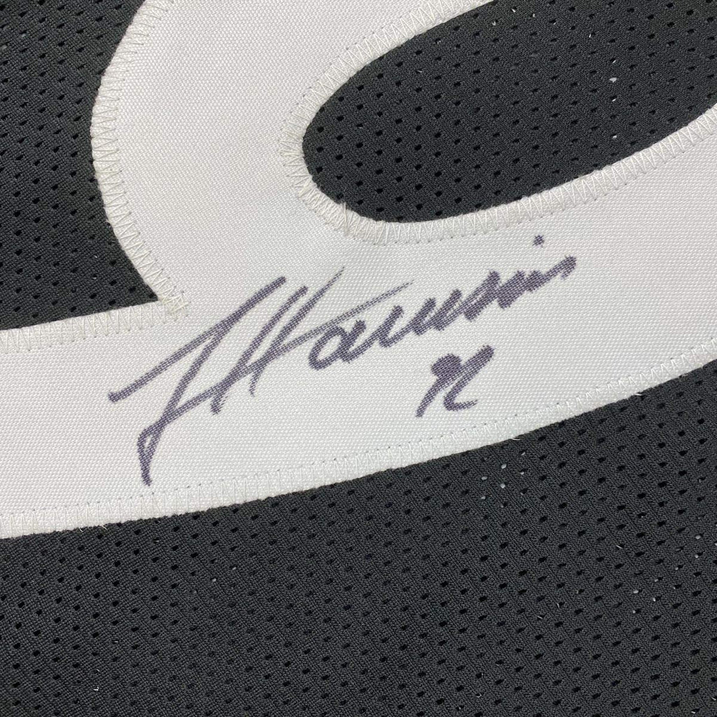 Autographed/Signed James Harrison Pittsburgh Black Football Jersey Beckett BAS COA