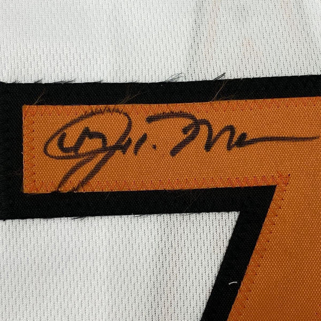 Framed Autographed/Signed John Means 35x39 Baltimore White Baseball Jersey Beckett BAS COA