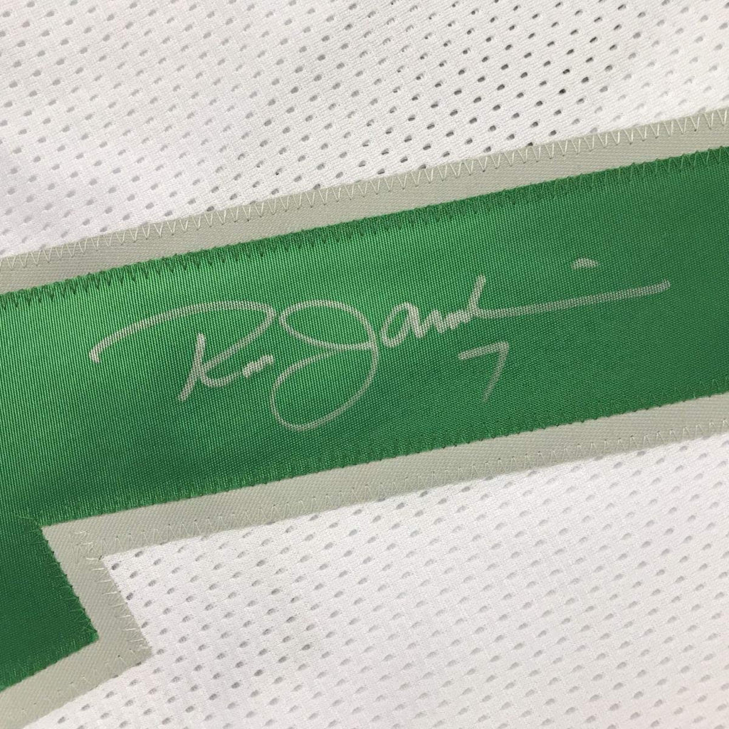 Framed Autographed/Signed Ron Jaworski 35x39 Philadelphia White Football Jersey JSA COA