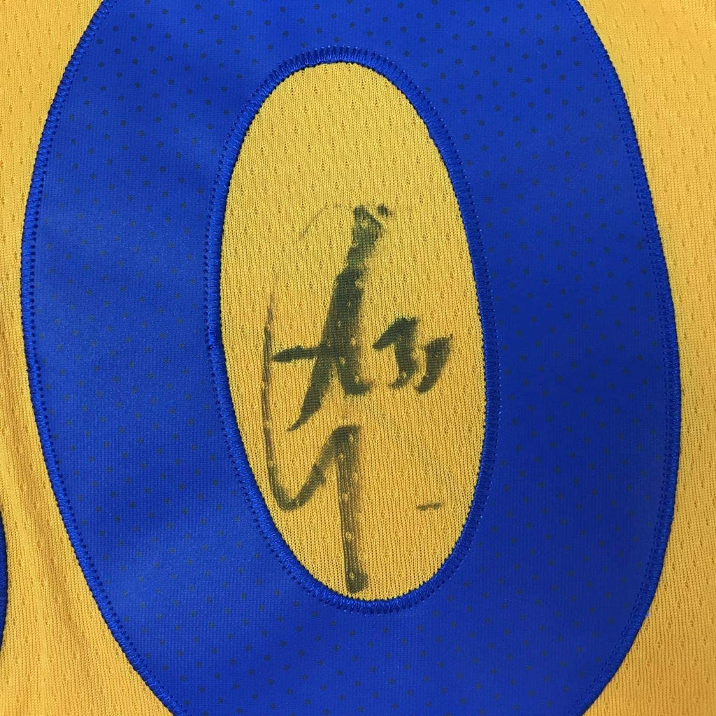 Autographed/Signed Stephen Steph Curry Golden State Chinese Heritage Yellow Basketball Jersey JSA COA/LOA