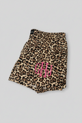 Monogram Embroidered Leopard Shorts