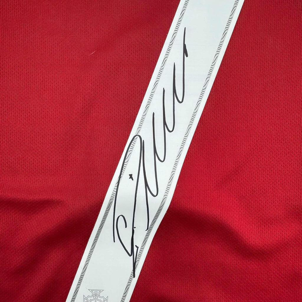 Framed Autographed/Signed Cristiano Ronaldo 35x39 Portugal Red World Cup Soccer Futbol Jersey Beckett BAS COA
