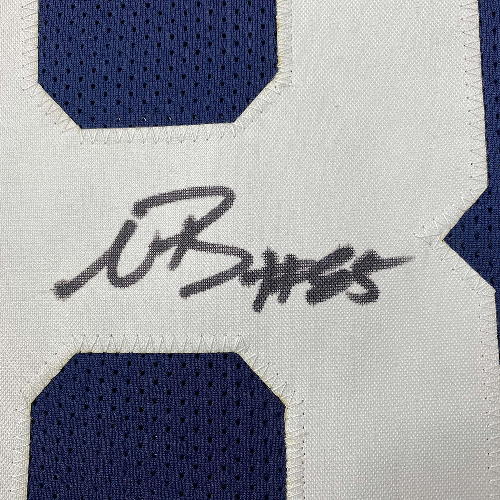 Framed Autographed/Signed Noah Brown 35x39 Dallas Thanksgiving Day Football Jersey JSA COA