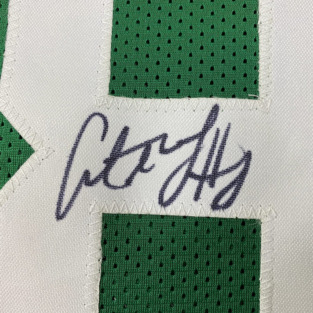 Framed Autographed/Signed Antoine Walker 35x39 Boston Green Basketball Jersey JSA COA