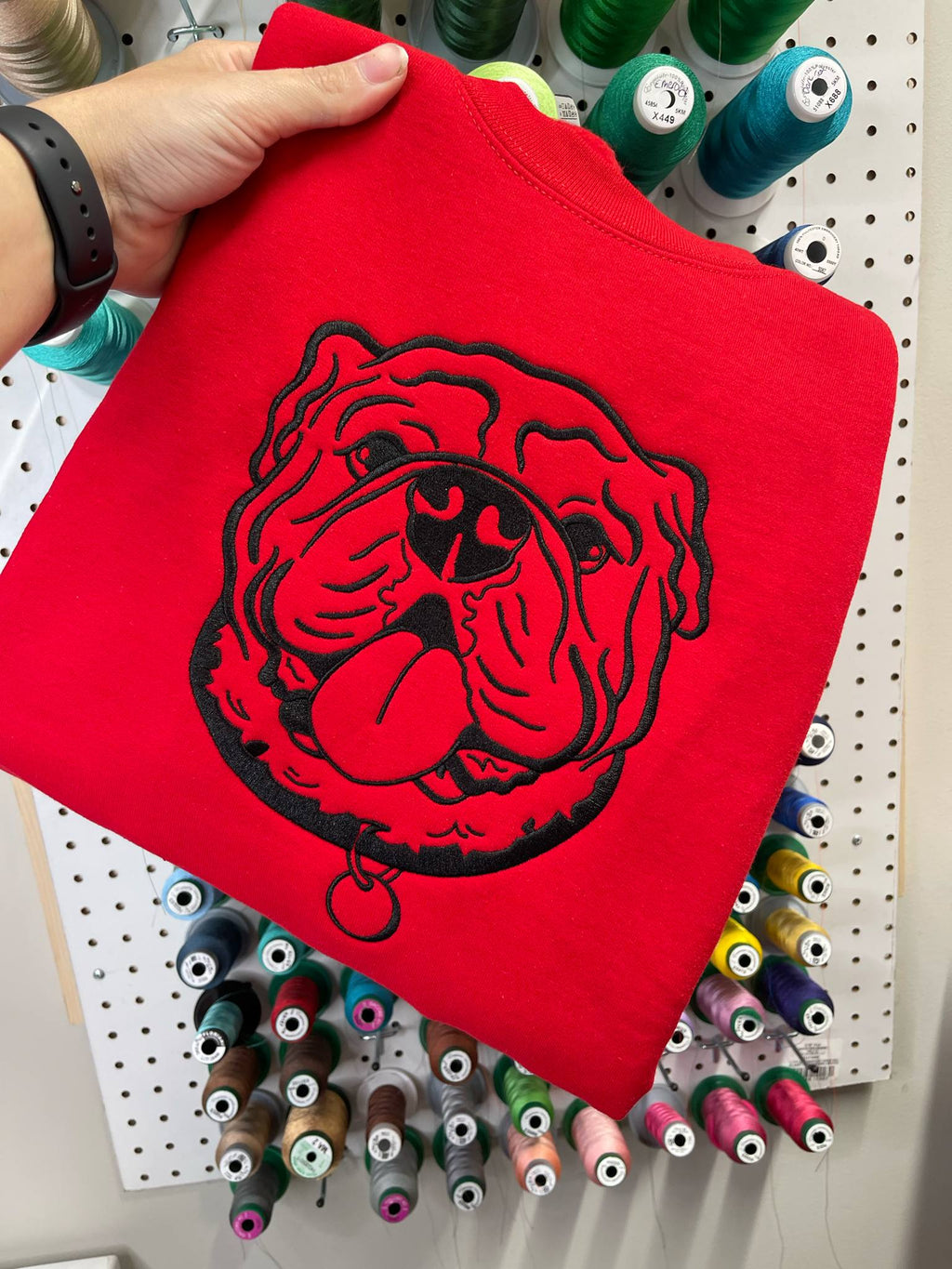 Oversized Mascot Outline Embroidered On Your Shirt Choice
