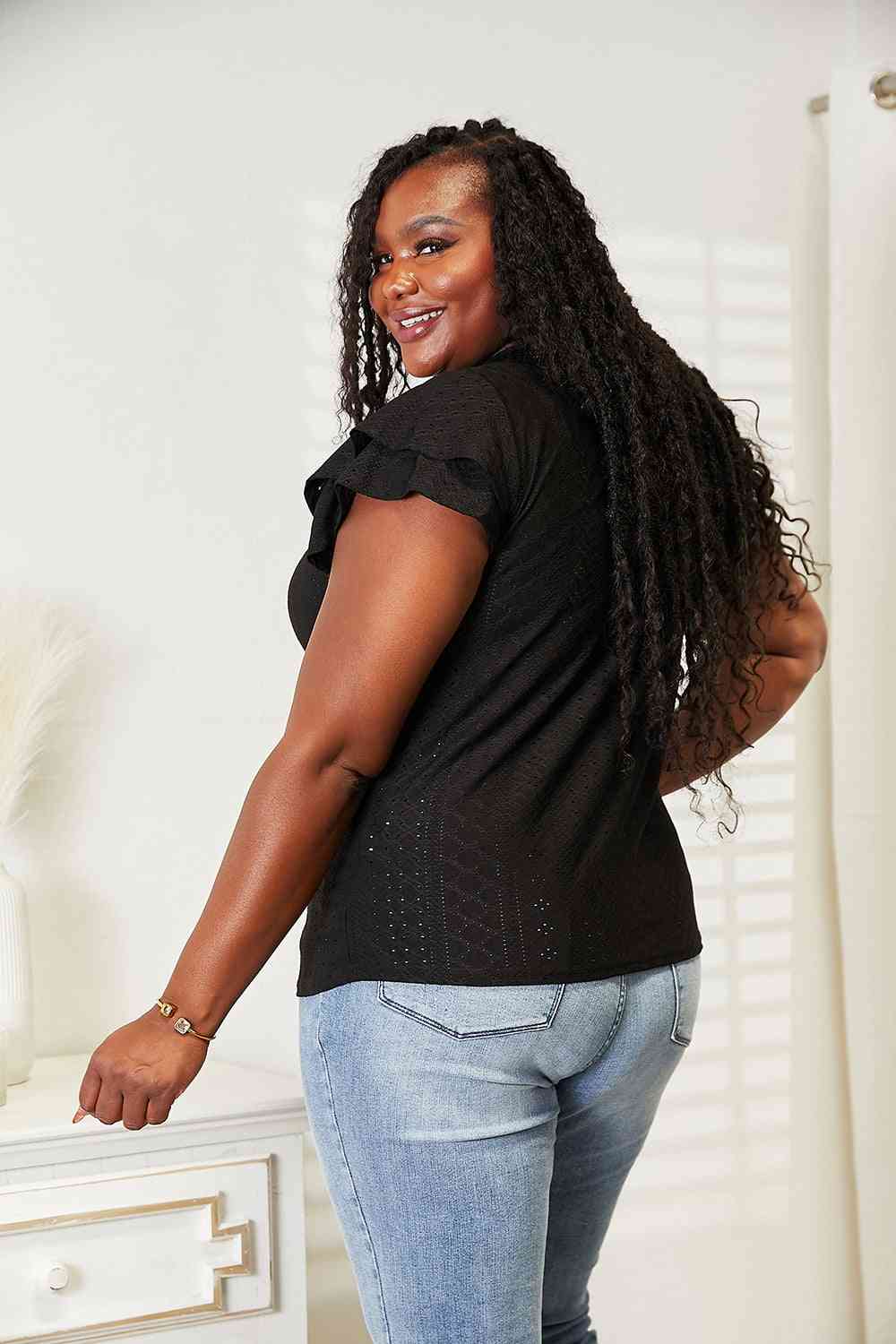 Flutter Sleeve Top- Exquisite Elegance