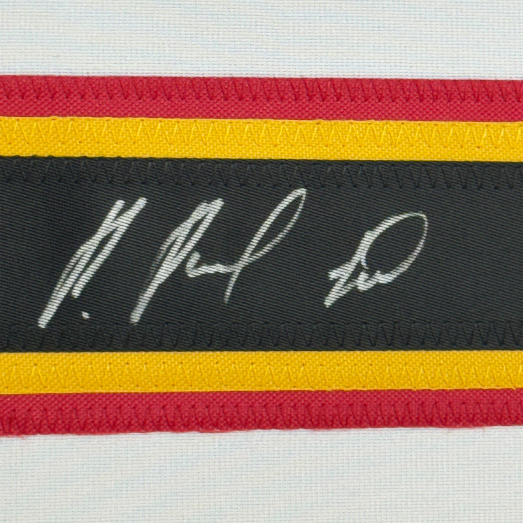 Framed Autographed/Signed Pavel Bure 35x39 Vancouver White Hockey Jersey JSA COA