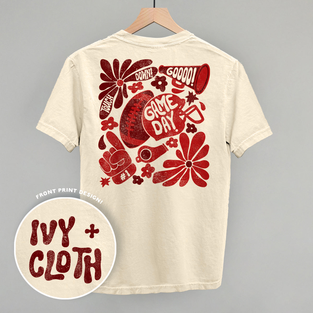 Floral Game Day Red (Back Print)
