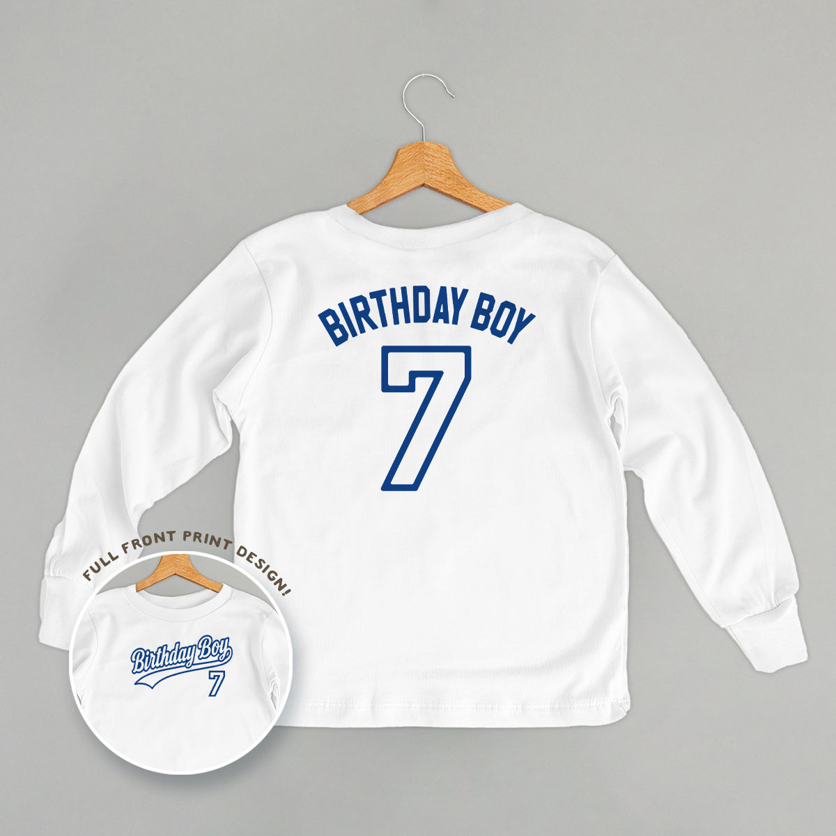 Birthday Boy Varsity #7 (Kids Back Print)