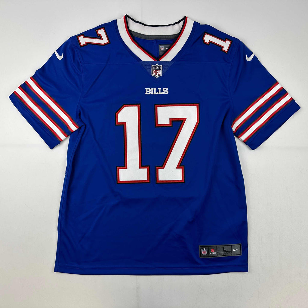 Autographed/Signed Josh Allen Buffalo Bills Blue Authentic Elite Football Jersey Fanatics COA