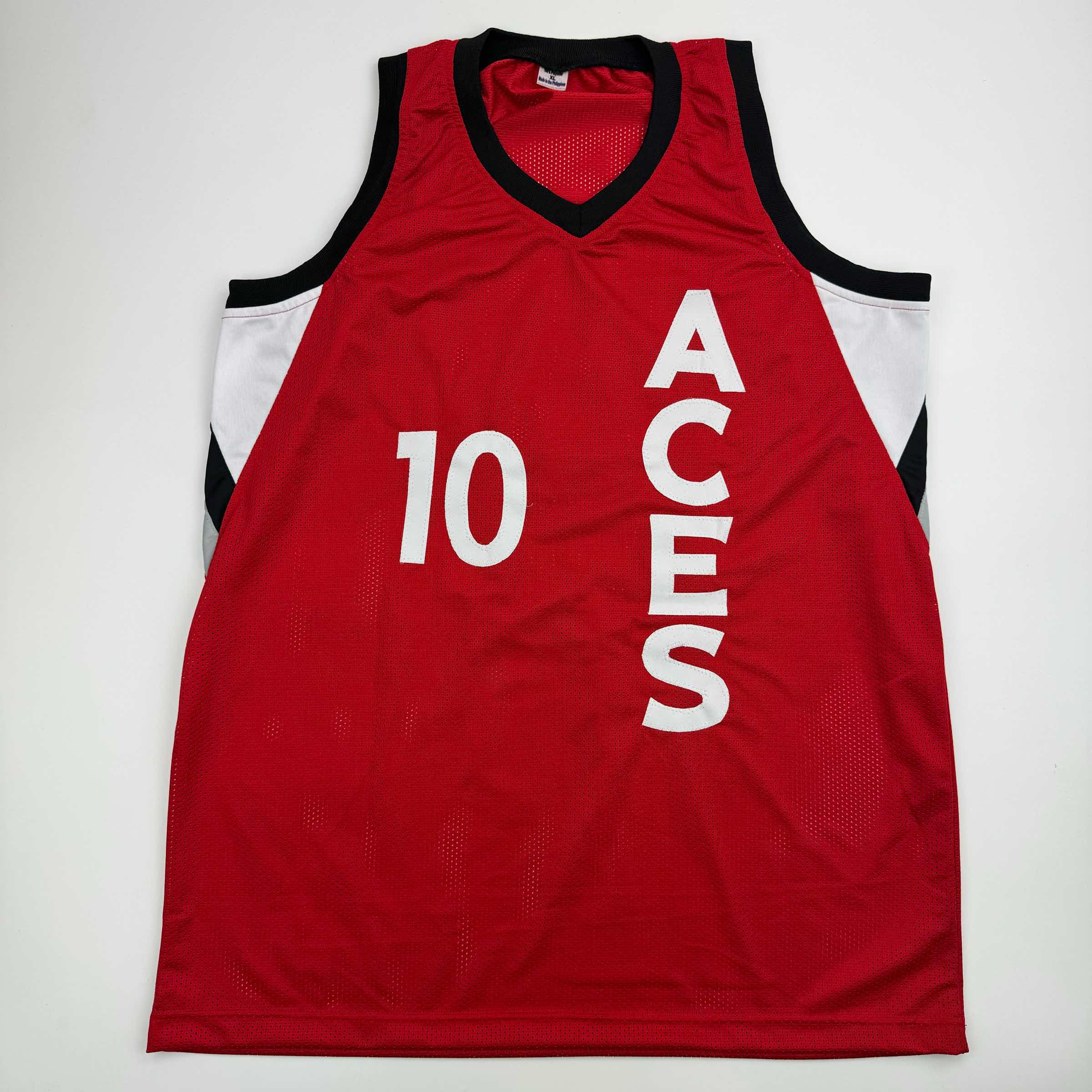 Autographed/Signed Kelsey Plum Las Vegas Red Basketball Jersey JSA COA