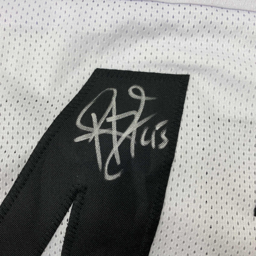 Autographed/Signed Troy Polamalu Pittsburgh White Football Jersey Beckett BAS COA