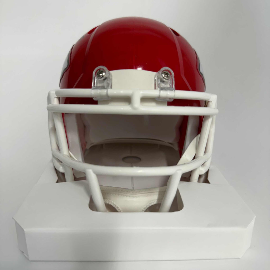 Autographed/Signed Trent McDuffie Kansas City Chiefs Red Mini Football Helmet Beckett BAS COA