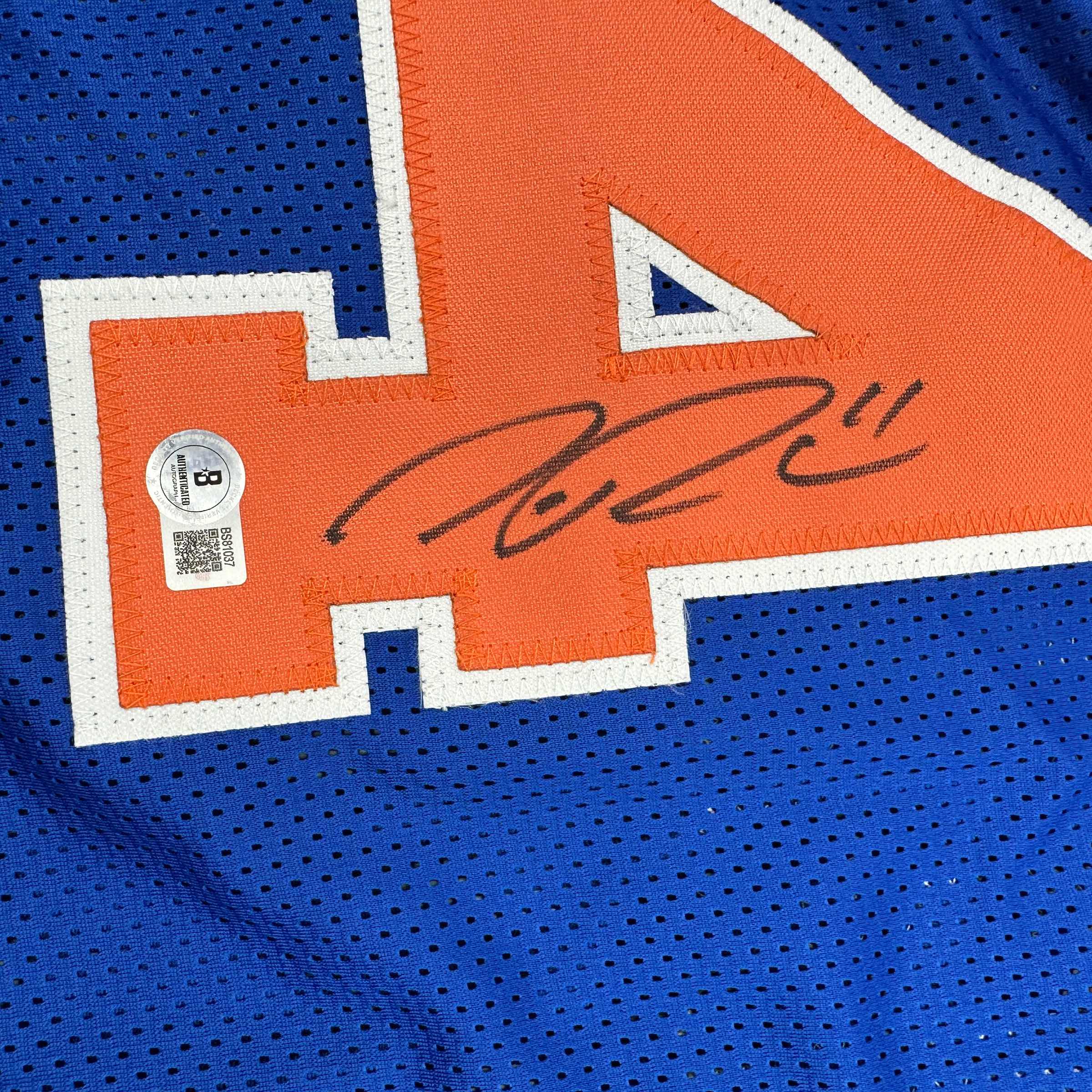 Autographed/Signed Nate Robinson New York Blue Basketball Jersey Beckett BAS COA