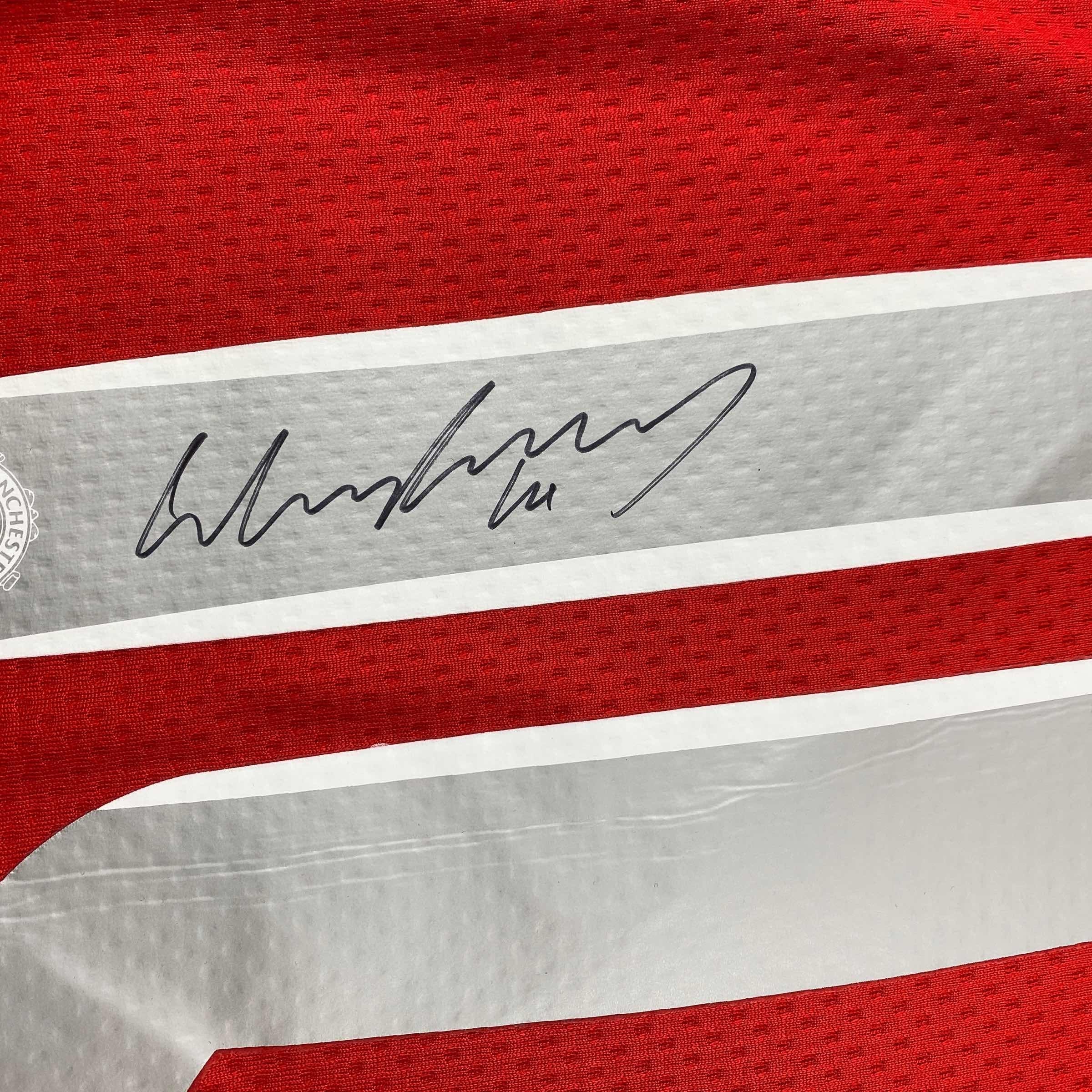 Autographed/Signed Wayne Rooney Manchester United Red 2008 Champions League Final Soccer Jersey Beckett BAS COA