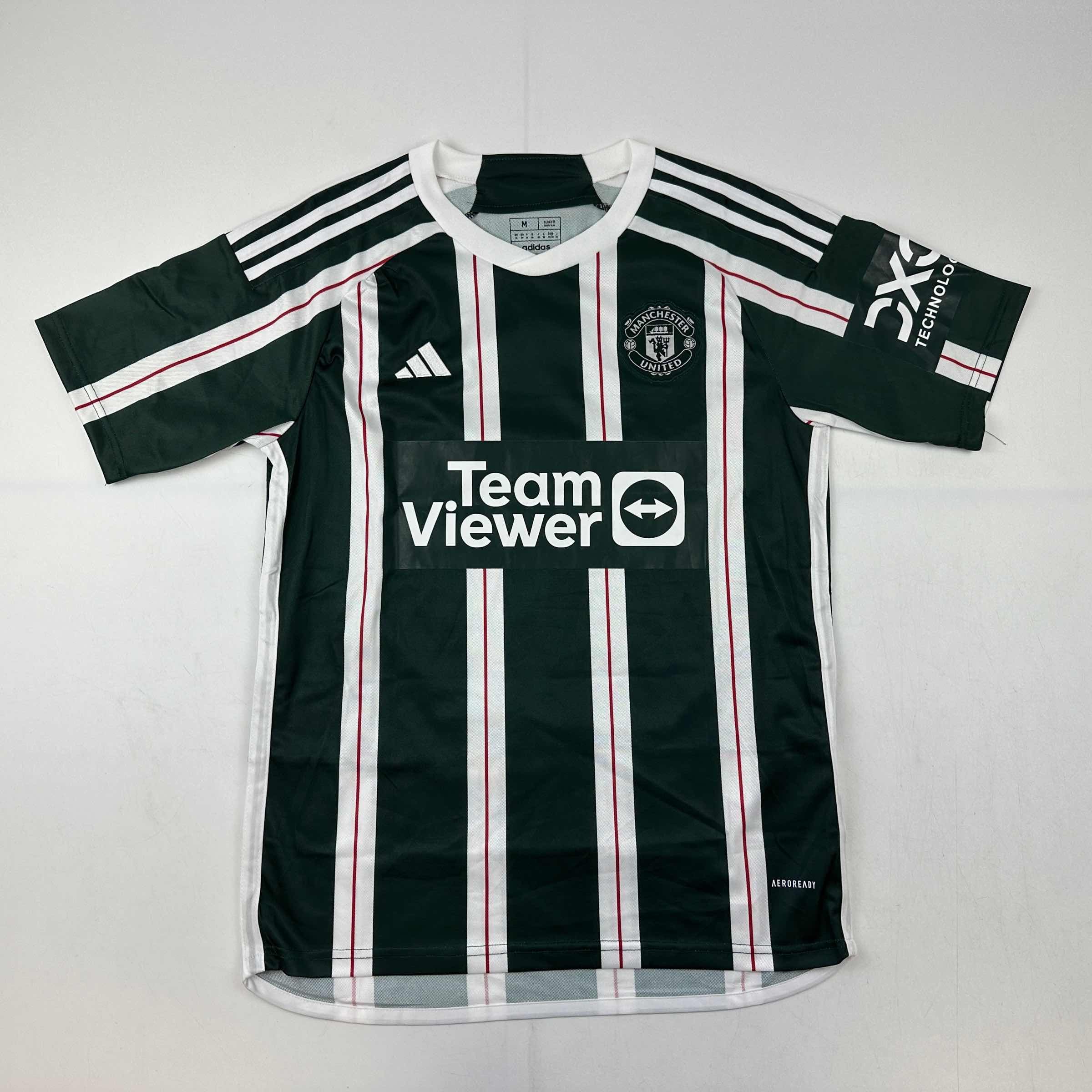 Autographed/Signed Alejandro Garnacho Manchester United Green Soccer Jersey Beckett BAS COA