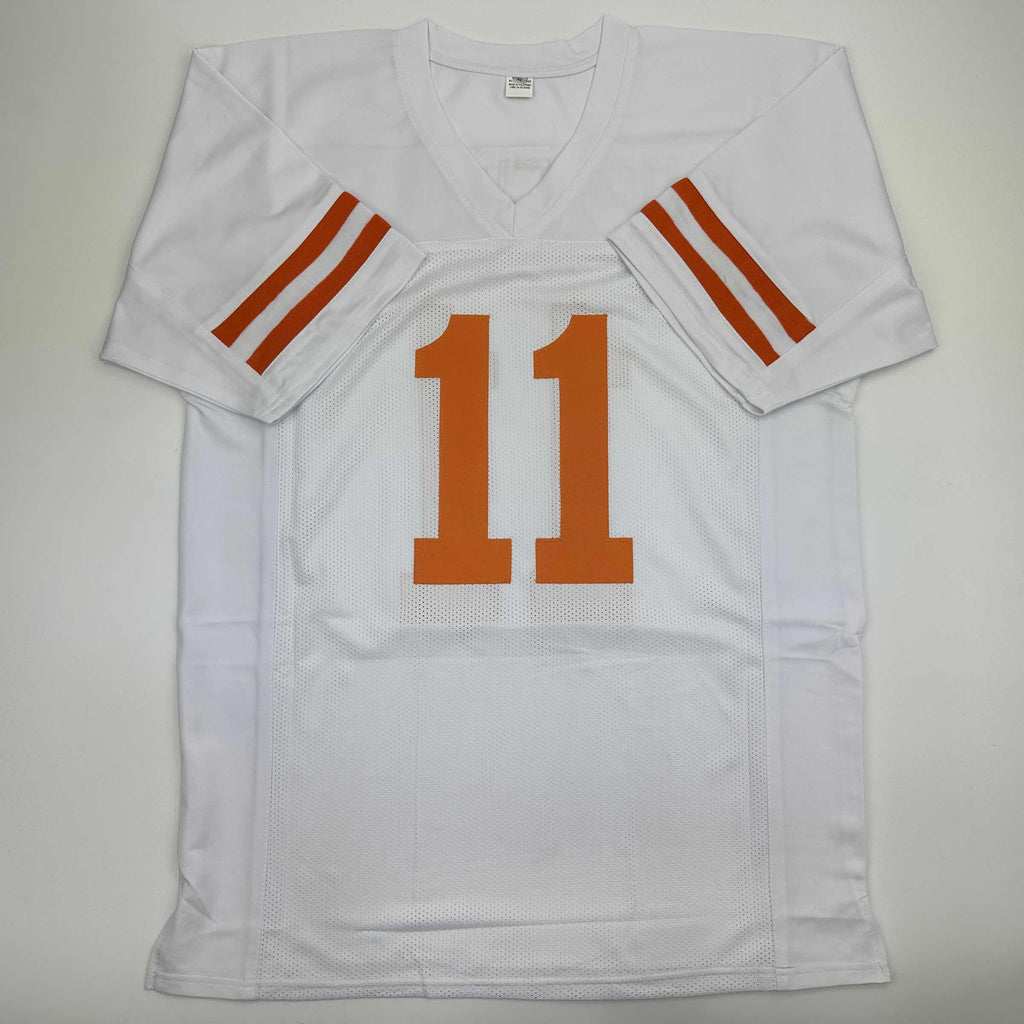 Autographed/Signed Major Applewhite Texas White College Football Jersey JSA COA