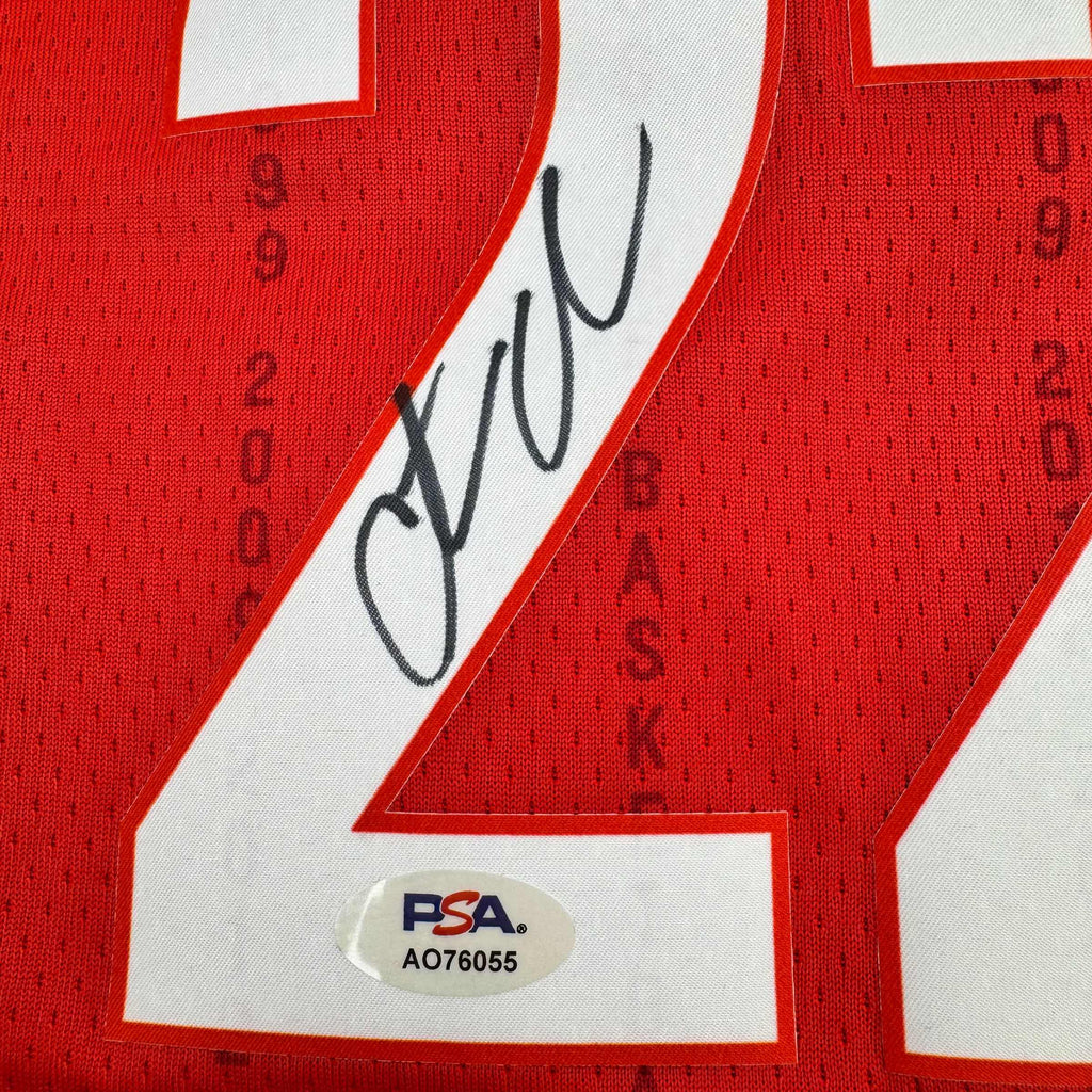 Autographed/Signed Caitlin Clark Indiana Red Basketball Jersey PSA COA