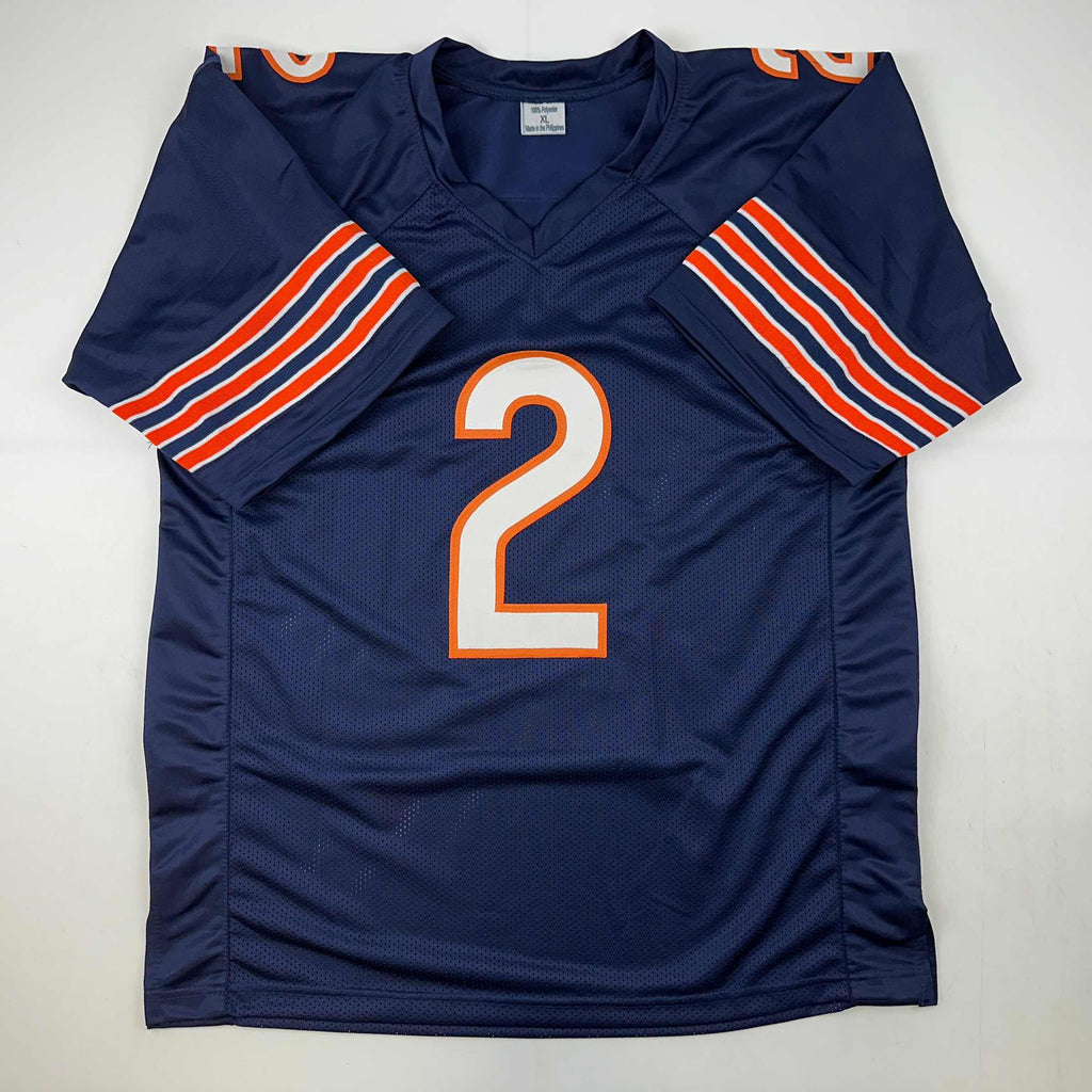 Autographed/Signed D.J. DJ Moore Chicago Blue Football Jersey Beckett BAS COA