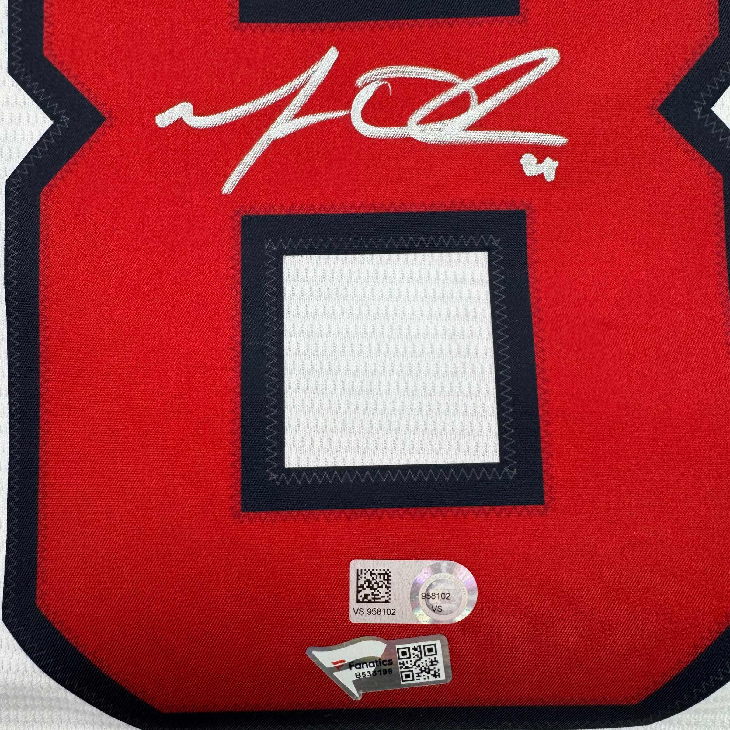 Autographed/Signed Matt Olson Atlanta Braves White Baseball Jersey Fanatics COA