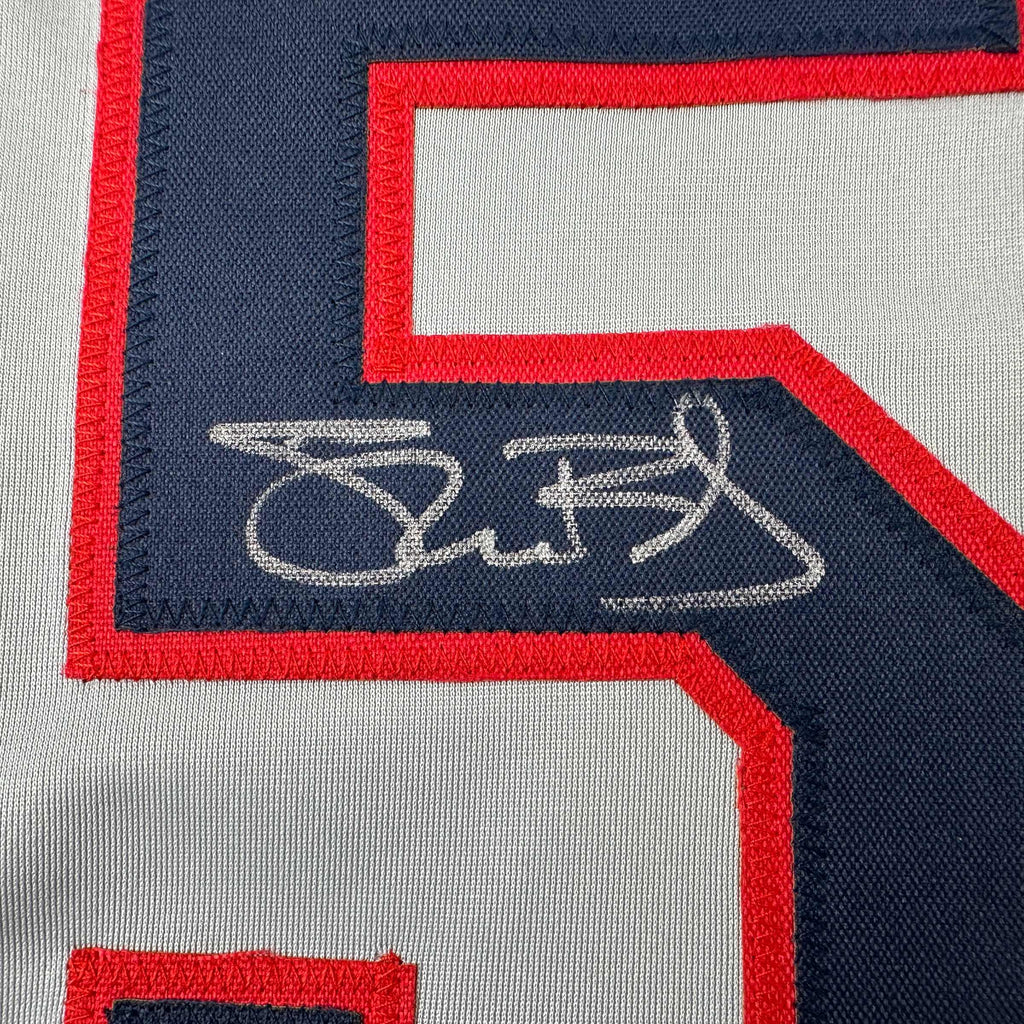 Autographed/Signed Shane Bieber Cleveland Grey Baseball Jersey JSA COA