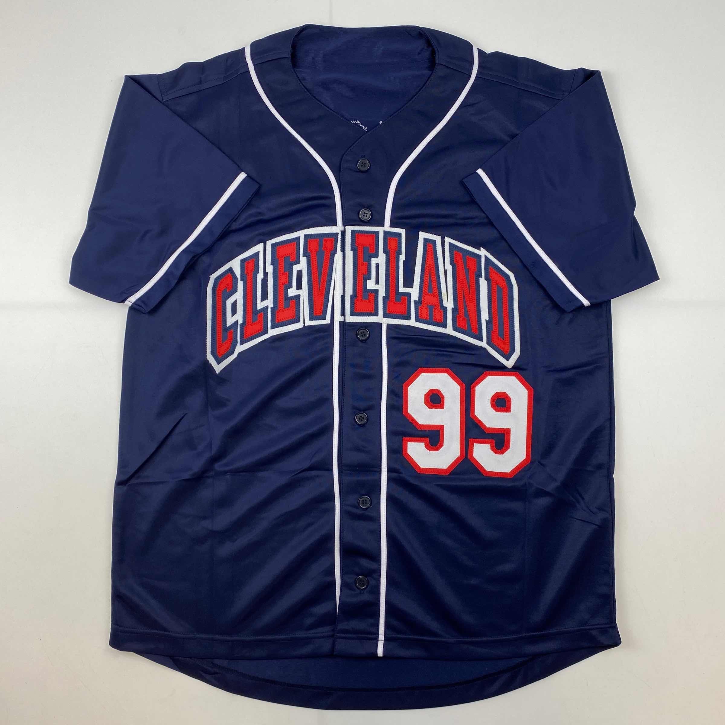 Autographed/Signed Charlie Sheen Wild Thing Ricky Vaughn Major League Movie Blue Baseball Jersey JSA COA