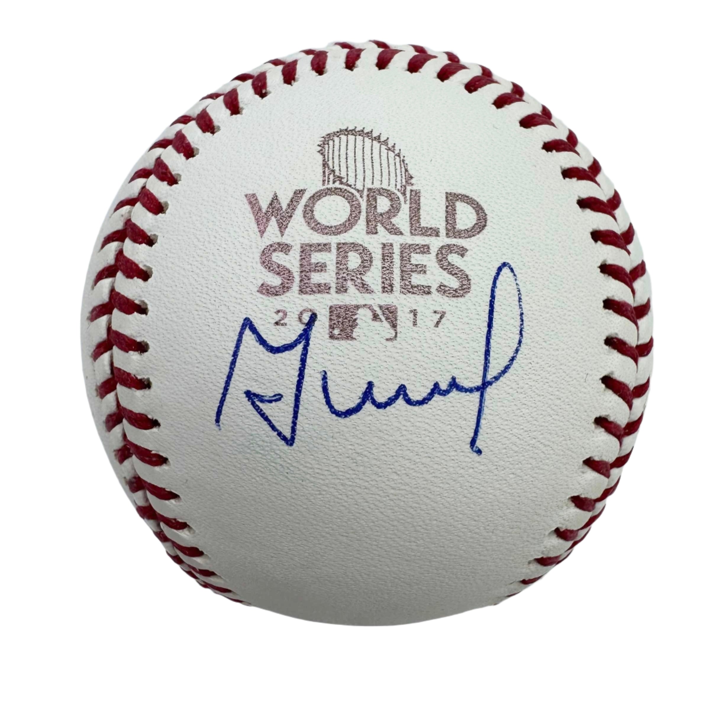 Autographed/Signed Jose Altuve 2017 World Series Rawlings Official Major League Baseball ROML JSA COA