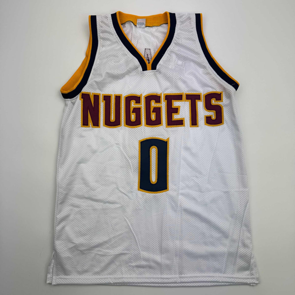Autographed/Signed Christian Braun Denver White Basketball Jersey Beckett BAS COA