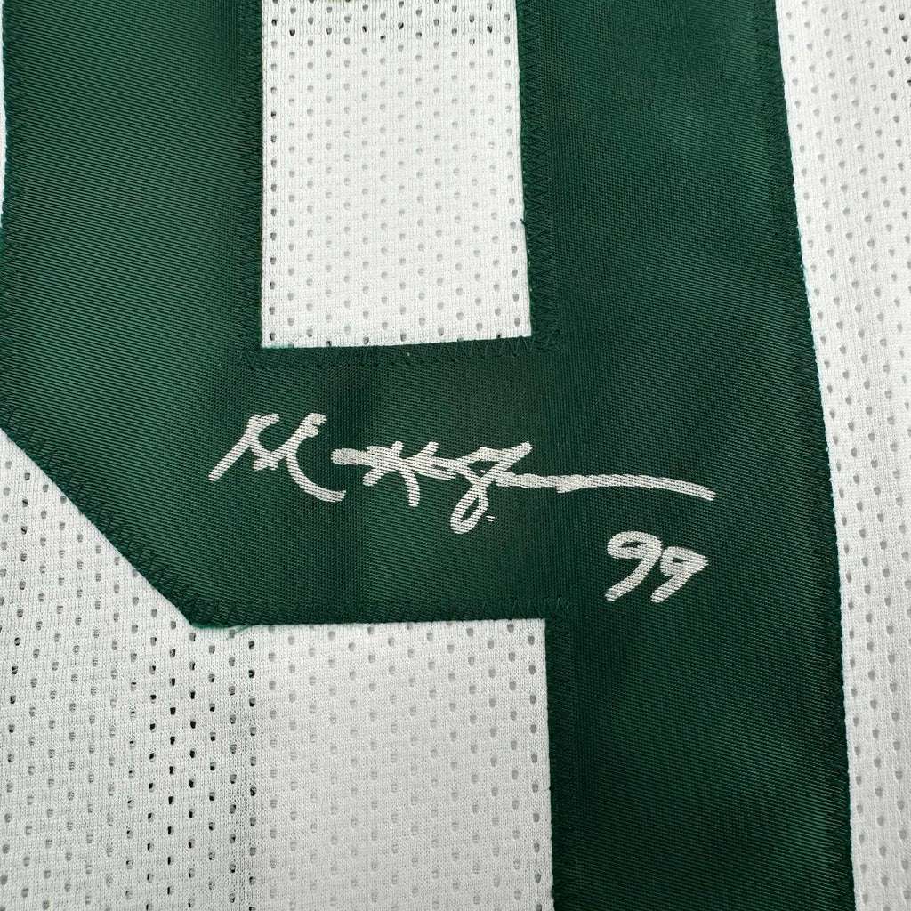 Autographed/Signed Mark Gastineau New York White Football Jersey JSA COA