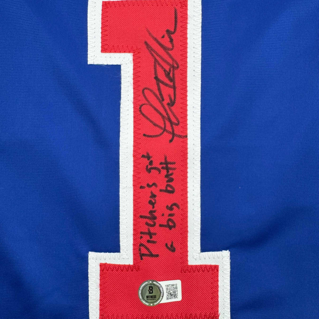 Autographed/Signed Thomas Ian Nicholas Rookie Of The Year Chicago Blue Baseball Jersey Beckett BAS COA