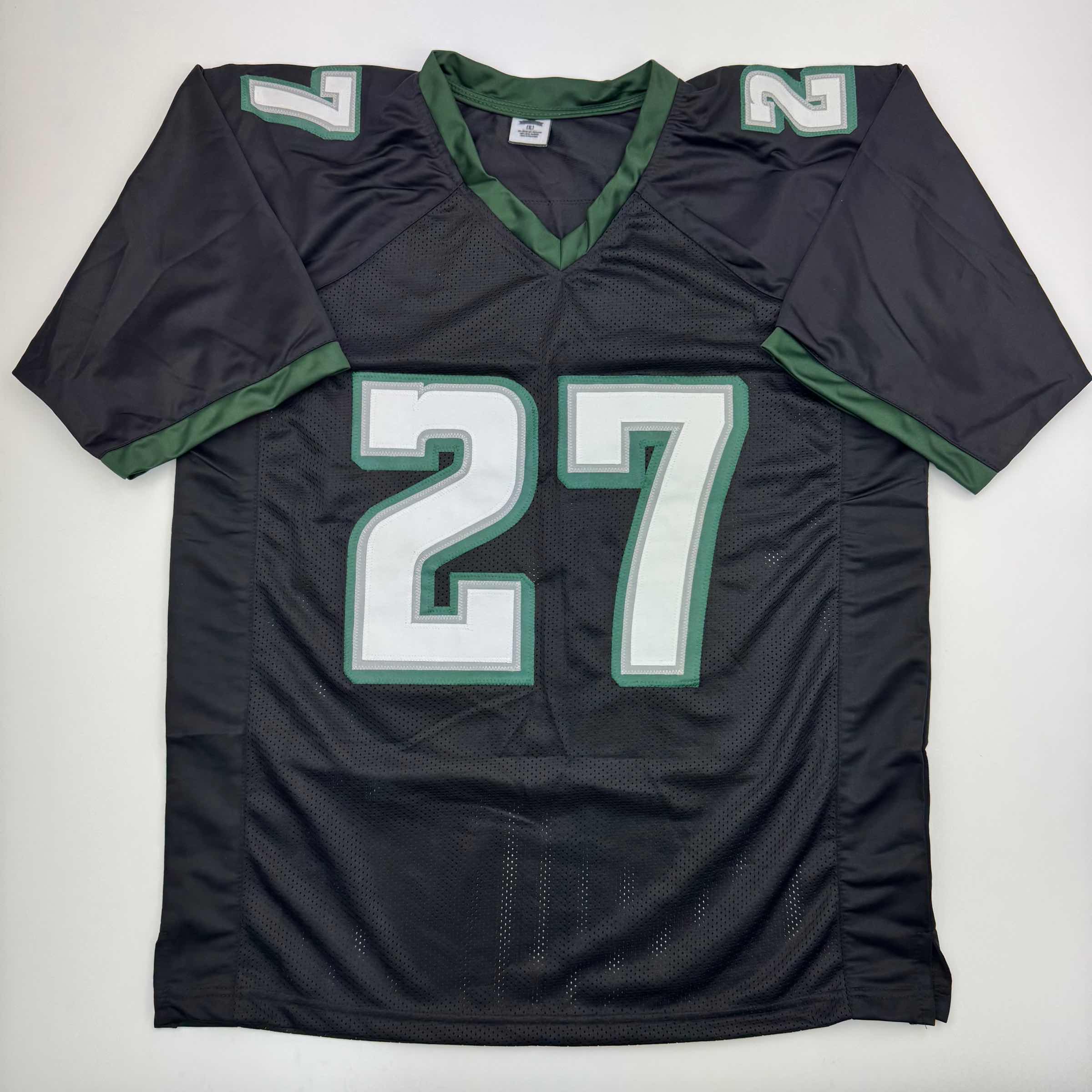 Autographed/Signed Quinyon Mitchell Philadelphia Black Football Jersey JSA COA