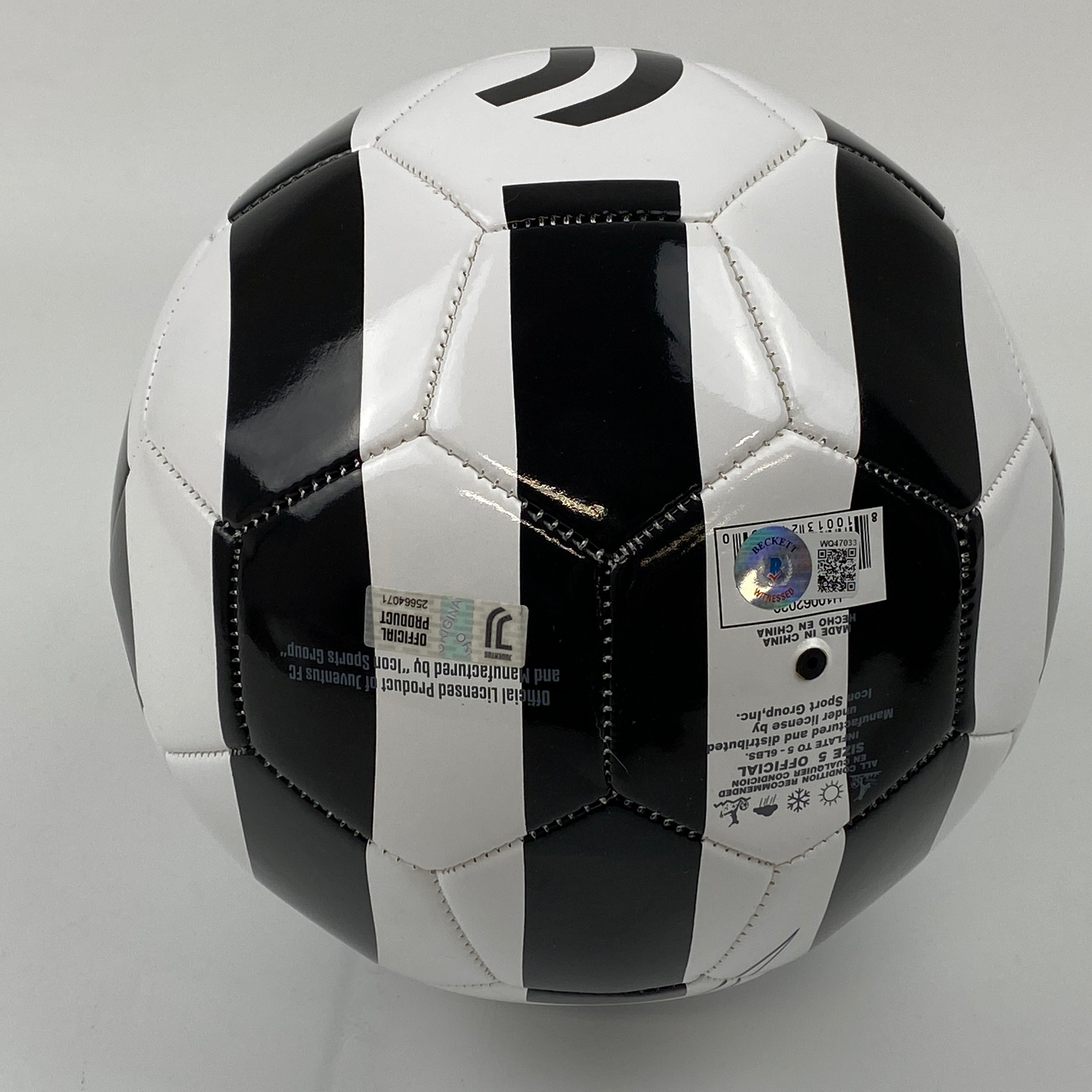 Autographed/Signed Cristiano Ronaldo Juventus Black/White Soccer Ball Beckett BAS COA