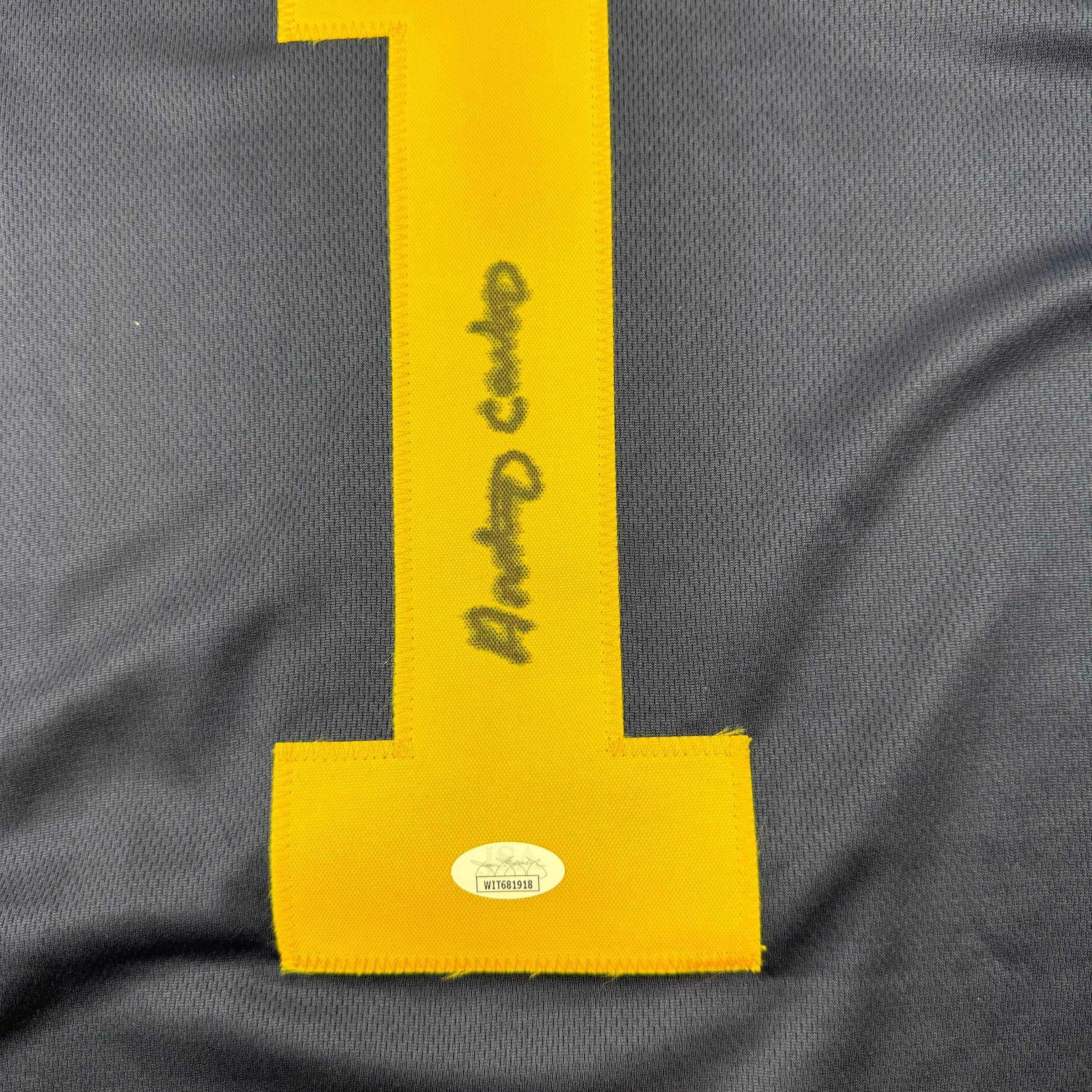 Autographed/Signed Anthony Carter Michigan Blue College Football Jersey JSA COA