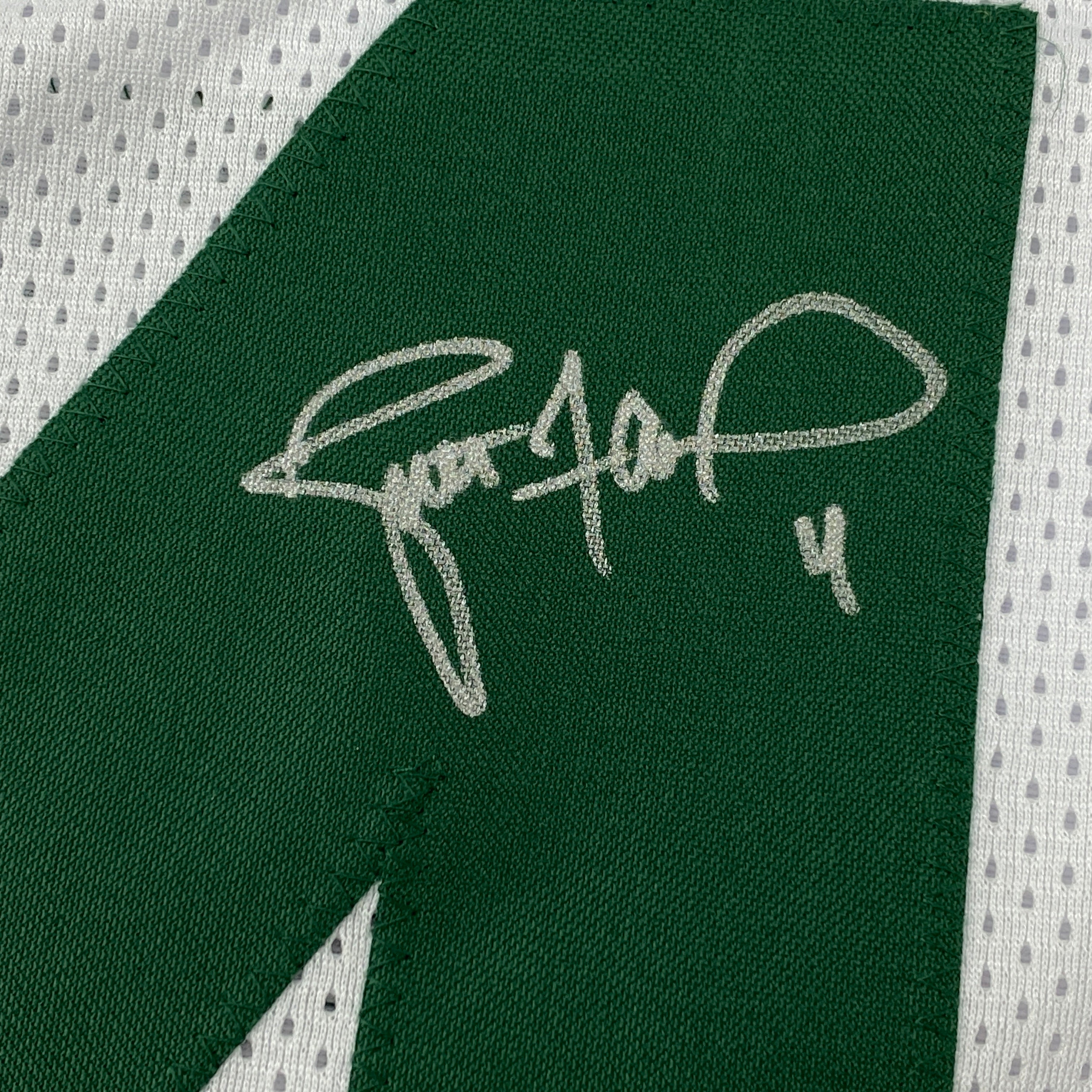Autographed/Signed Brett Favre Green Bay White Football Jersey Favre Hologram COA