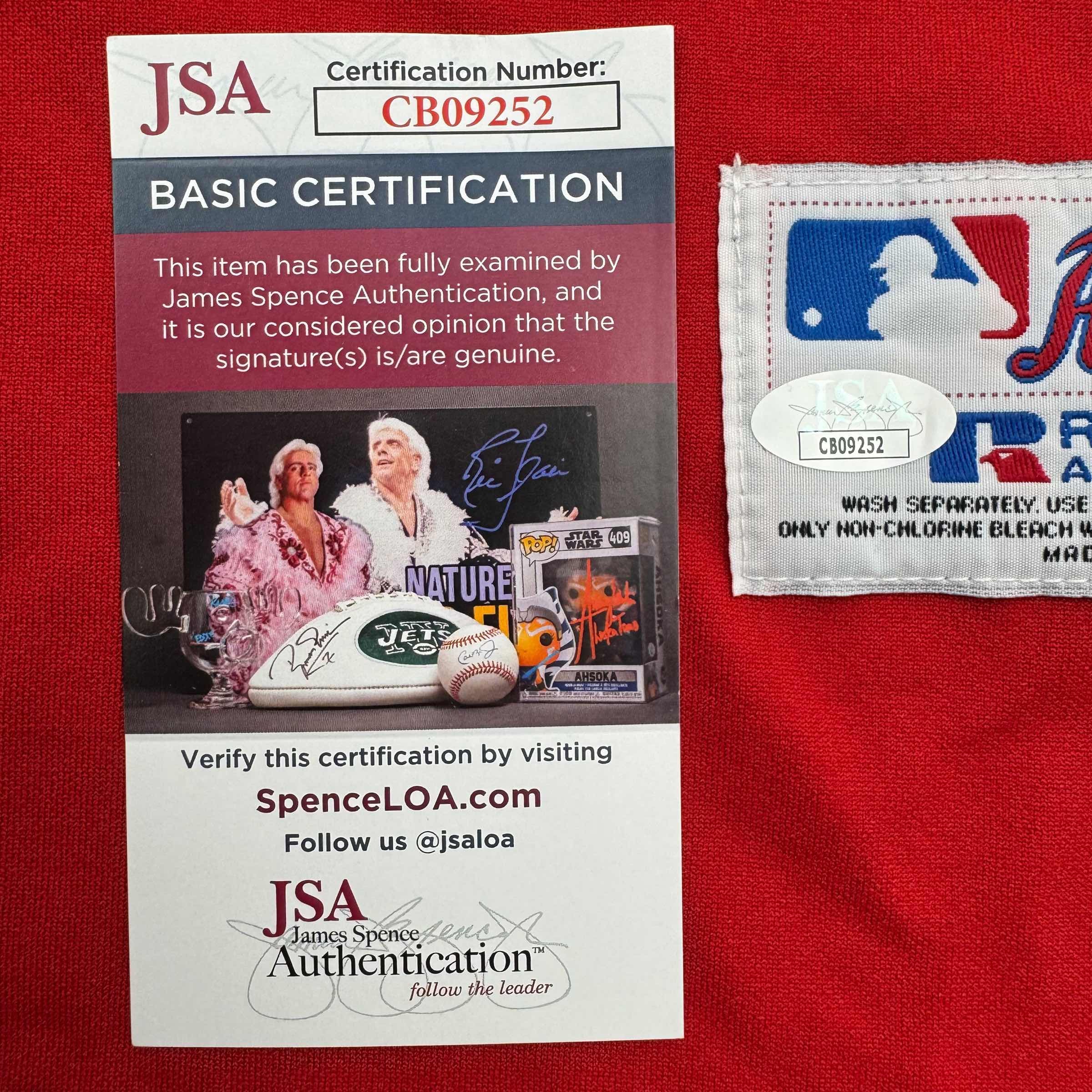 Autographed/Signed Pedro Martinez "CY 97-99-00" Boston Red Baseball Jersey JSA COA