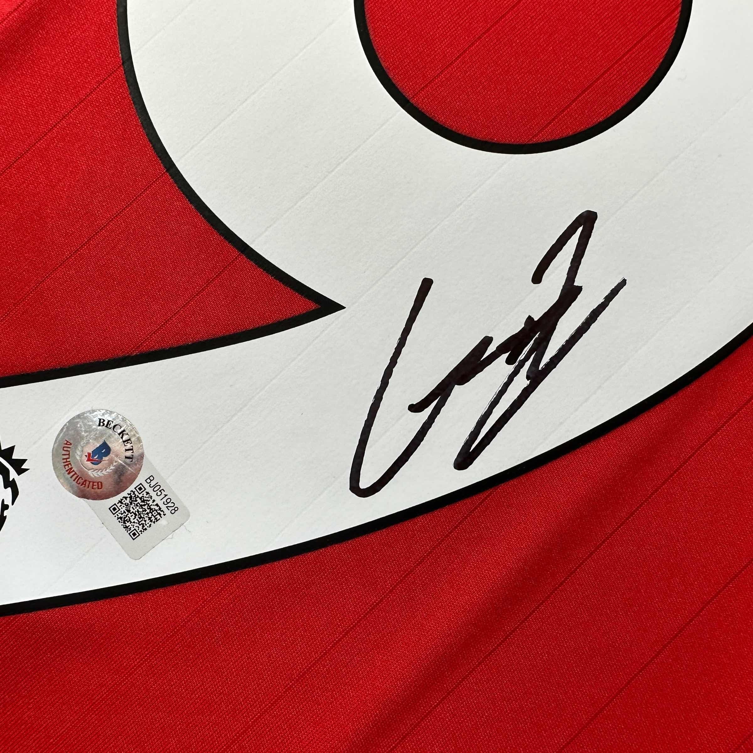 Autographed/Signed Alejandro Garnacho Manchester United Red Soccer Jersey Beckett BAS COA