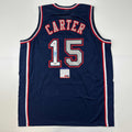 Autographed/Signed Vince Carter New Jersey NJ Navy Blue Basketball Jersey PSA/DNA COA