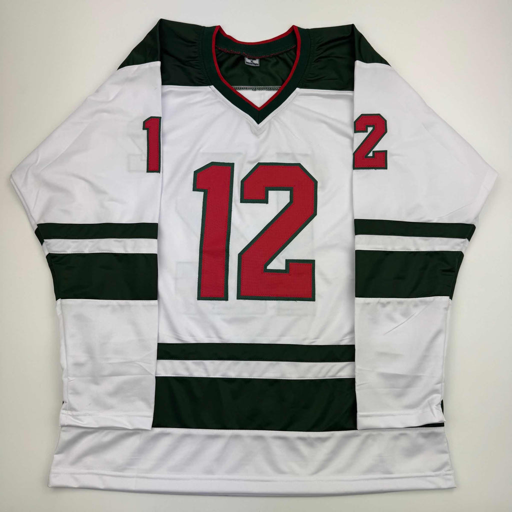Autographed/Signed Matt Boldy Minnesota White Hockey Jersey Beckett BAS COA