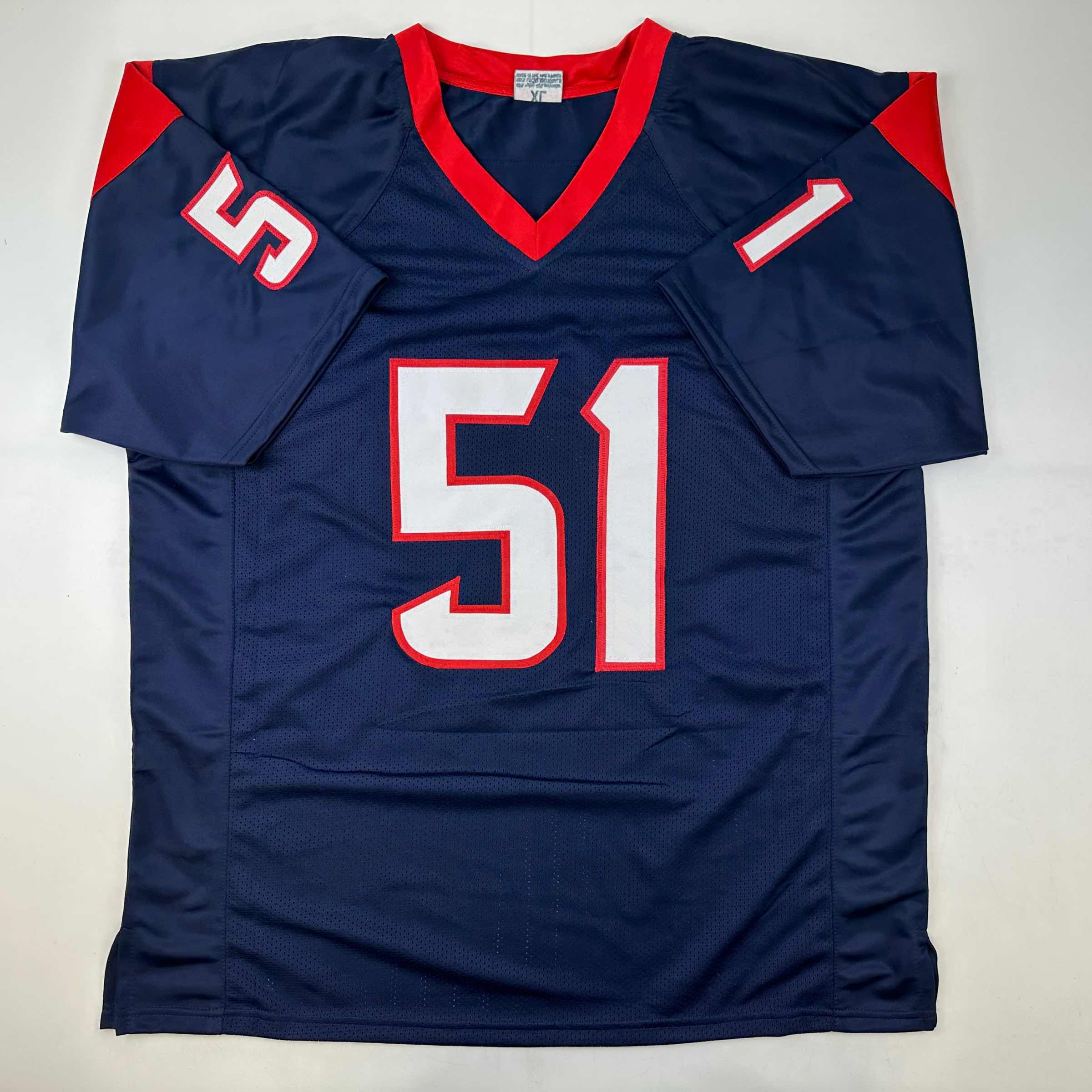 Autographed/Signed Will Anderson Jr. Houston Blue Football Jersey PSA/DNA COA