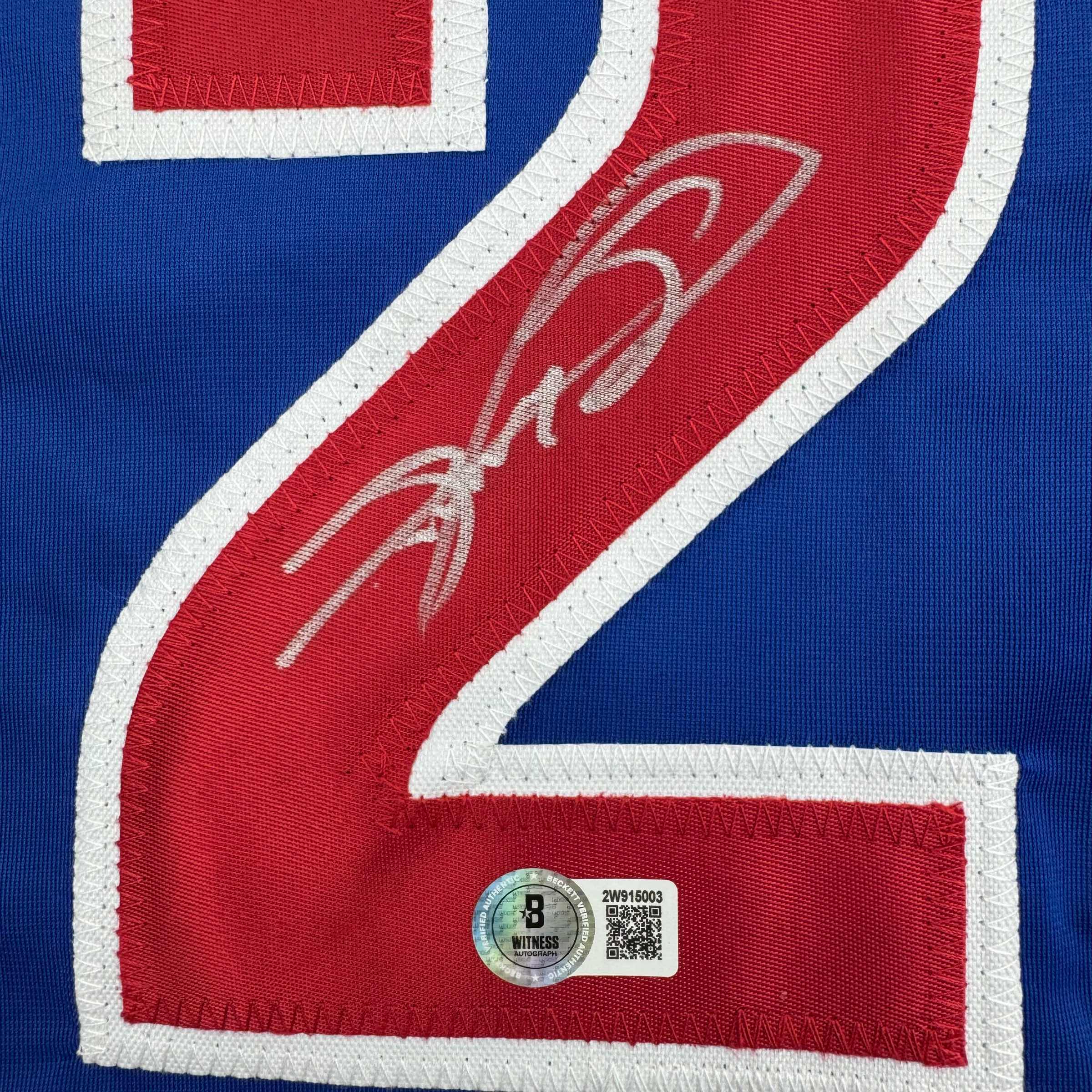 Autographed/Signed Sammy Sosa Chicago Blue Baseball Jersey JSA COA