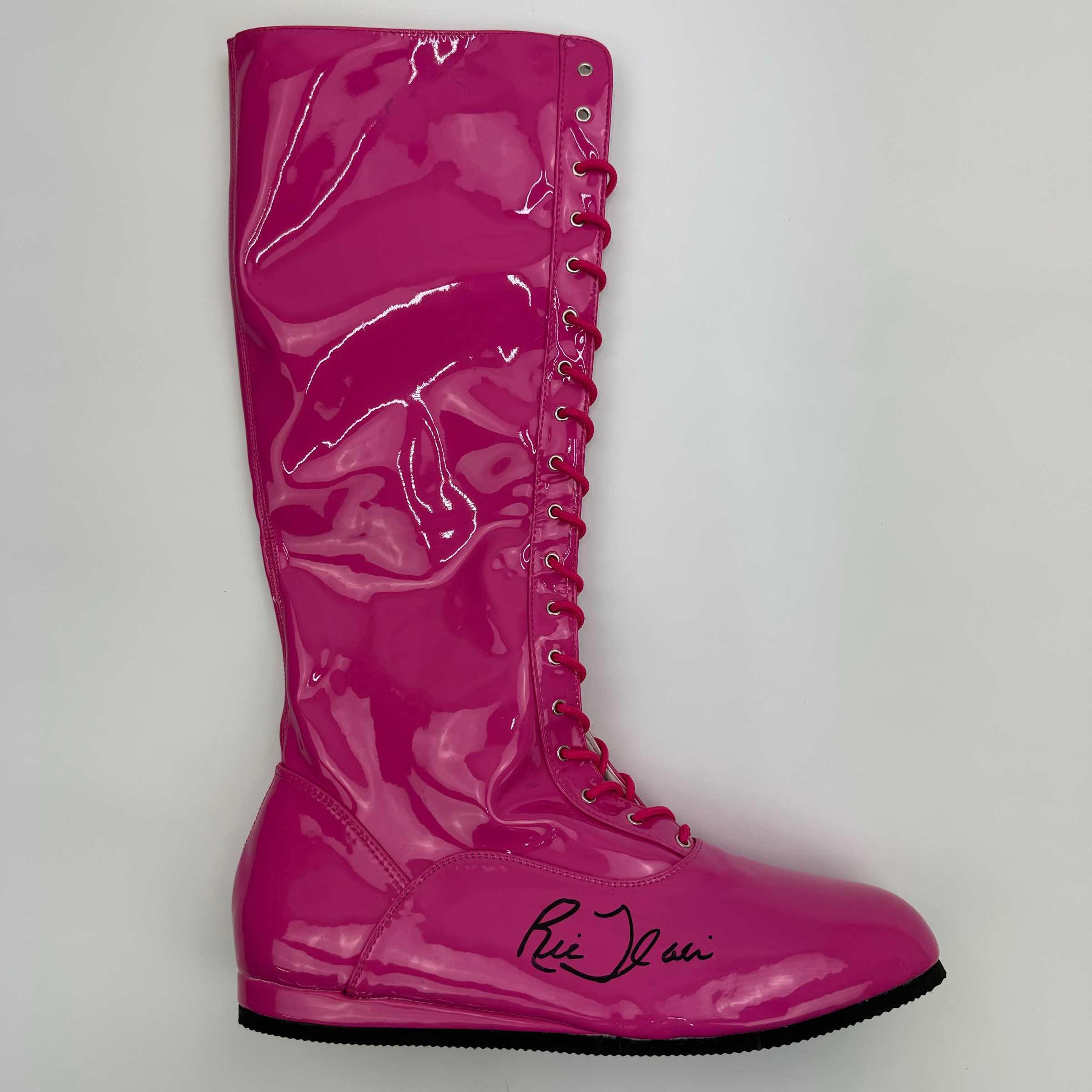 Autographed/Signed Ric Flair Pink WWE WWF Wrestling Boot/Shoe PSA COA