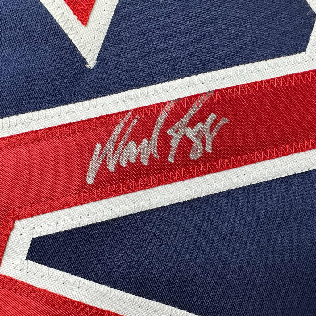 Autographed/Signed Wade Boggs Boston Blue Baseball Jersey Beckett BAS COA