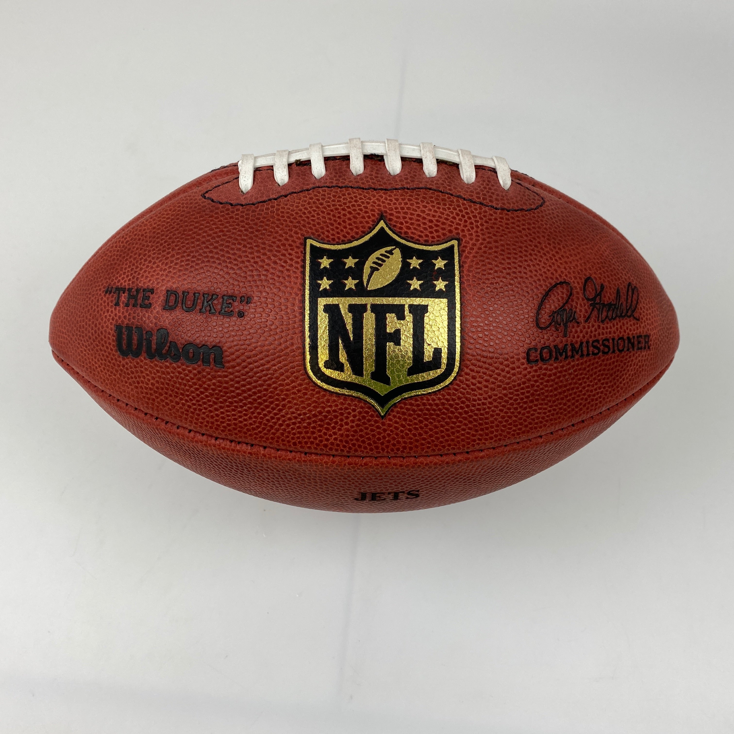 Autographed/Signed Tim Tebow New York Jets Authentic The Duke Full Size Football JSA COA