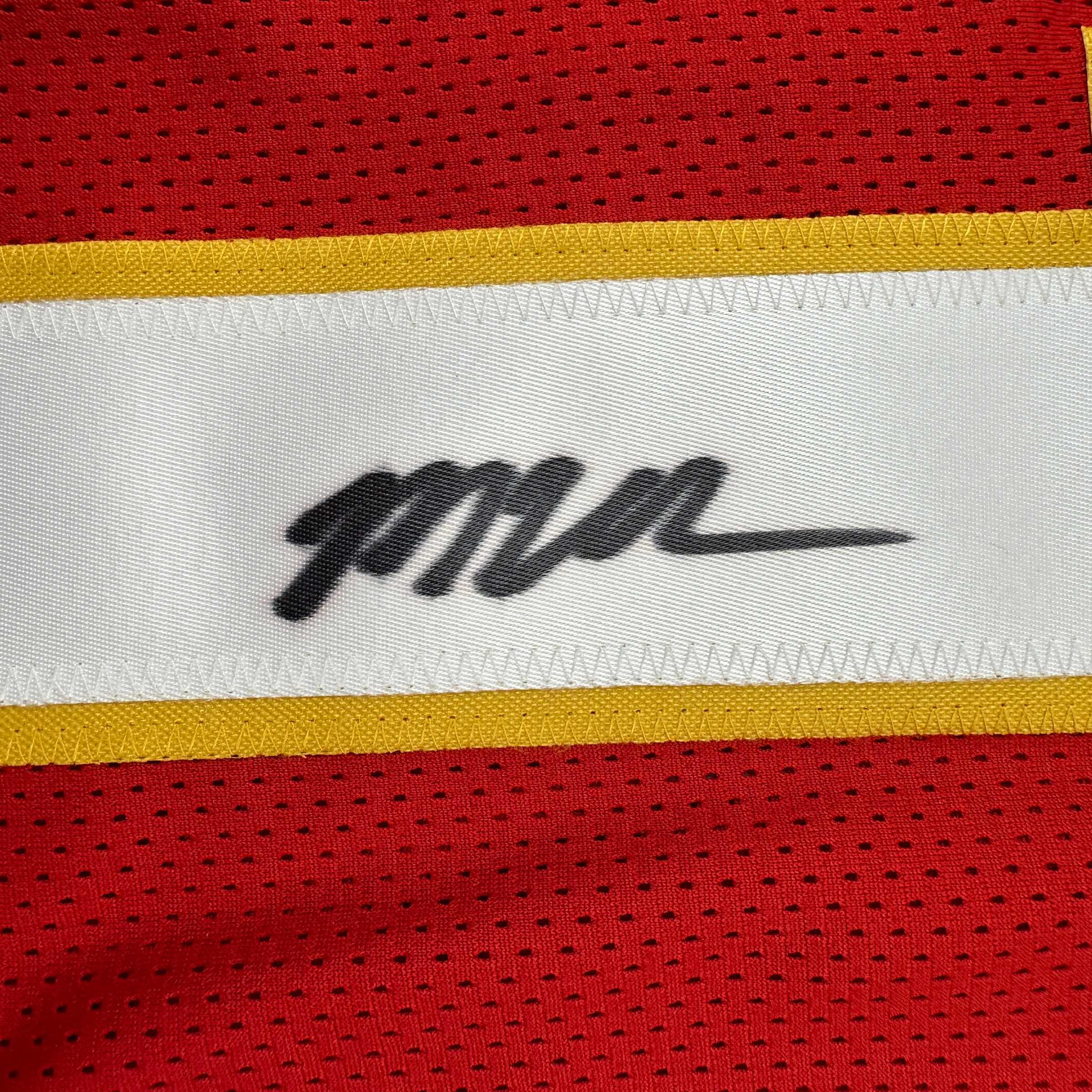Autographed/Signed Marquez Valdes-Scantling Kansas City Red Football Jersey JSA COA
