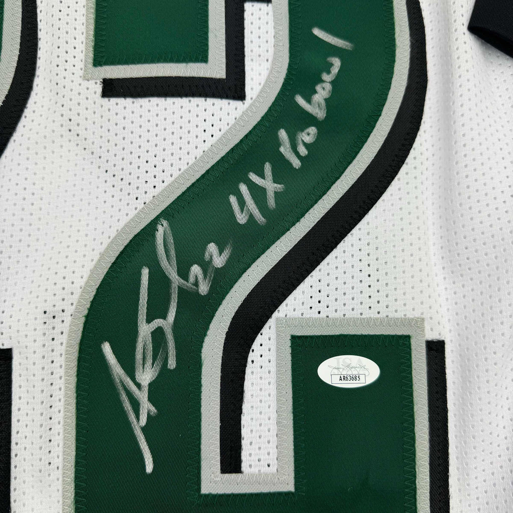 Autographed/Signed Asante Samuel Sr. 4x Pro Bowl Philadelphia White Football Jersey JSA COA