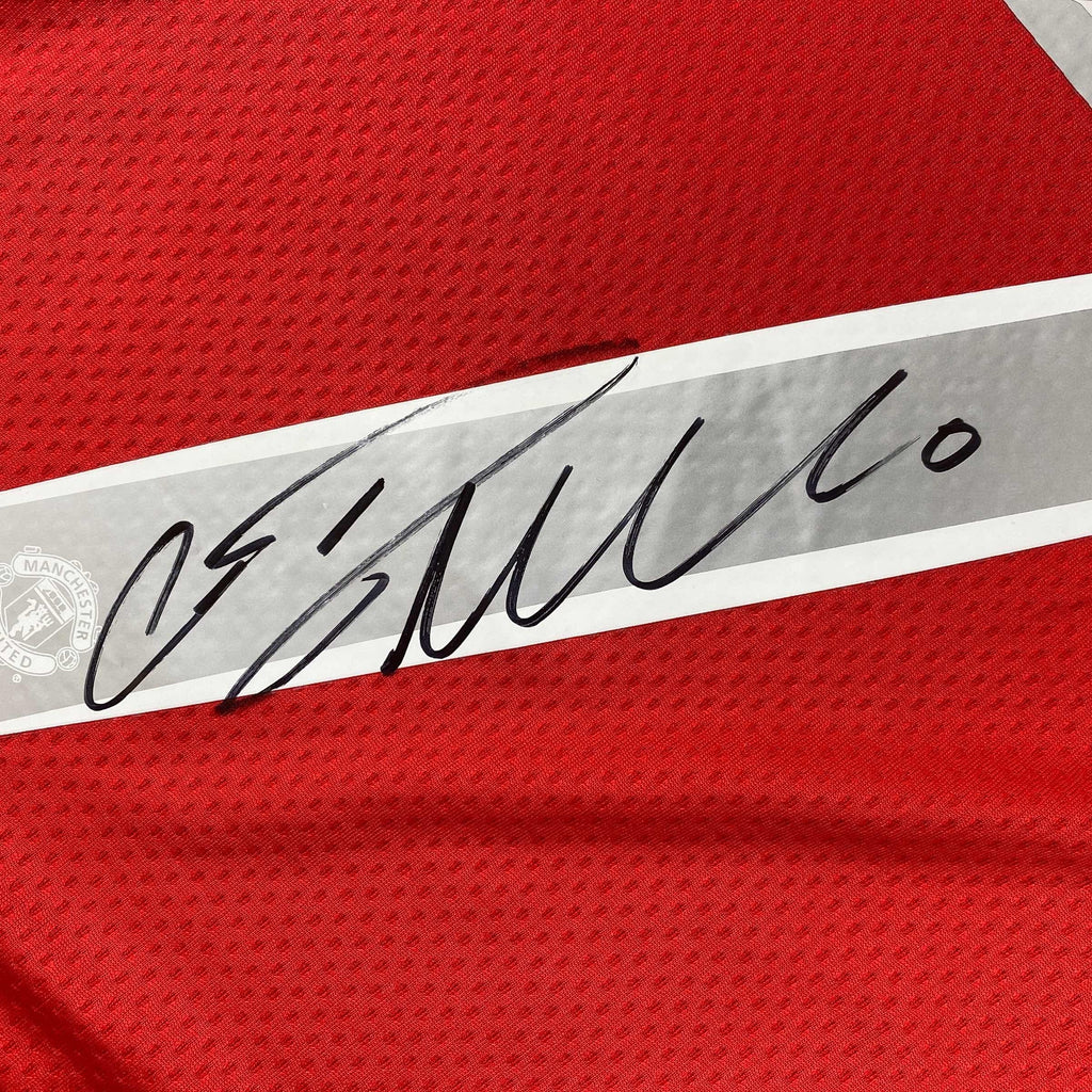 Autographed/Signed Cristiano Ronaldo Manchester United Red 2008 Champions League Final Soccer Jersey Beckett BAS COA/LOA