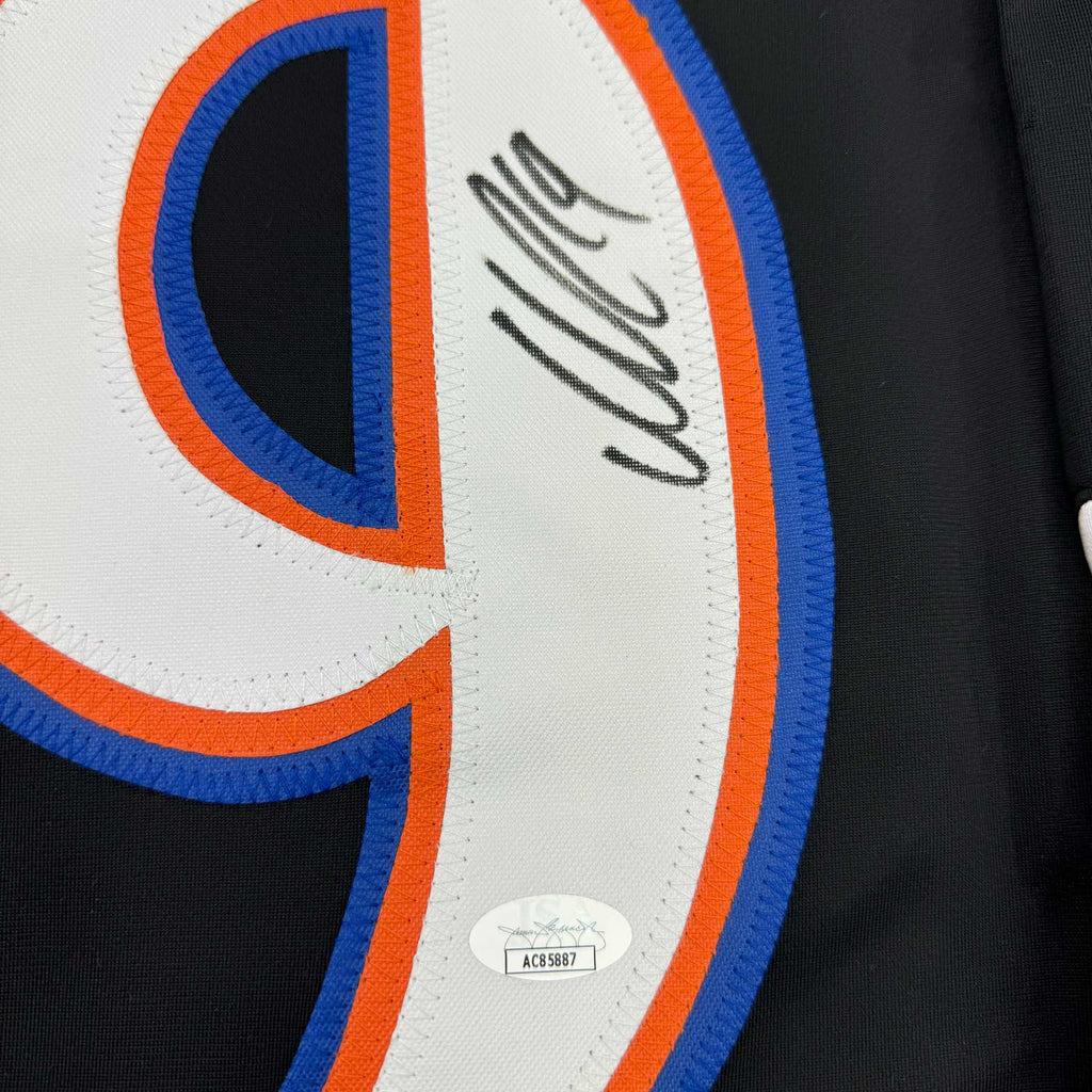 Framed Autographed/Signed Nicklas Backstrom 35x39 Washington Black Retro Hockey Jersey JSA COA