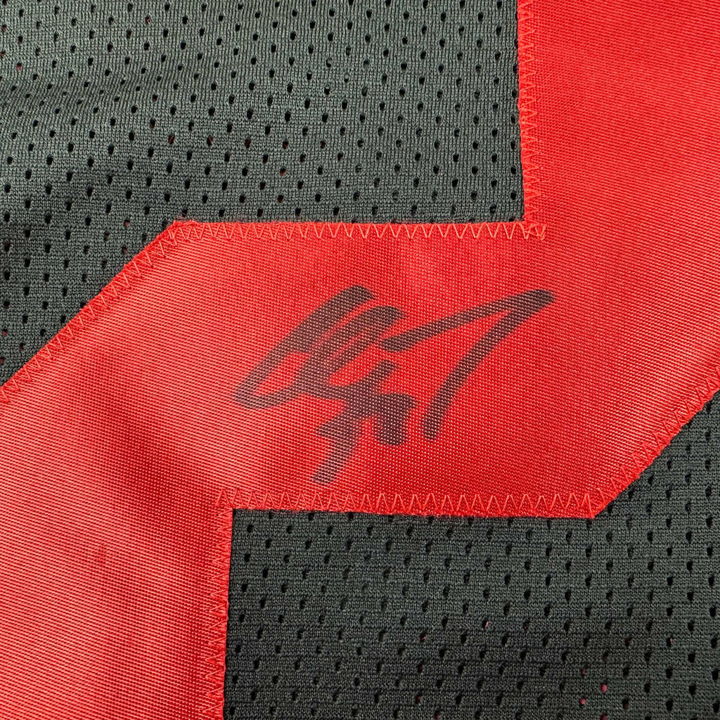 Autographed/Signed Christian McCaffrey San Francisco Black Football Jersey JSA COA