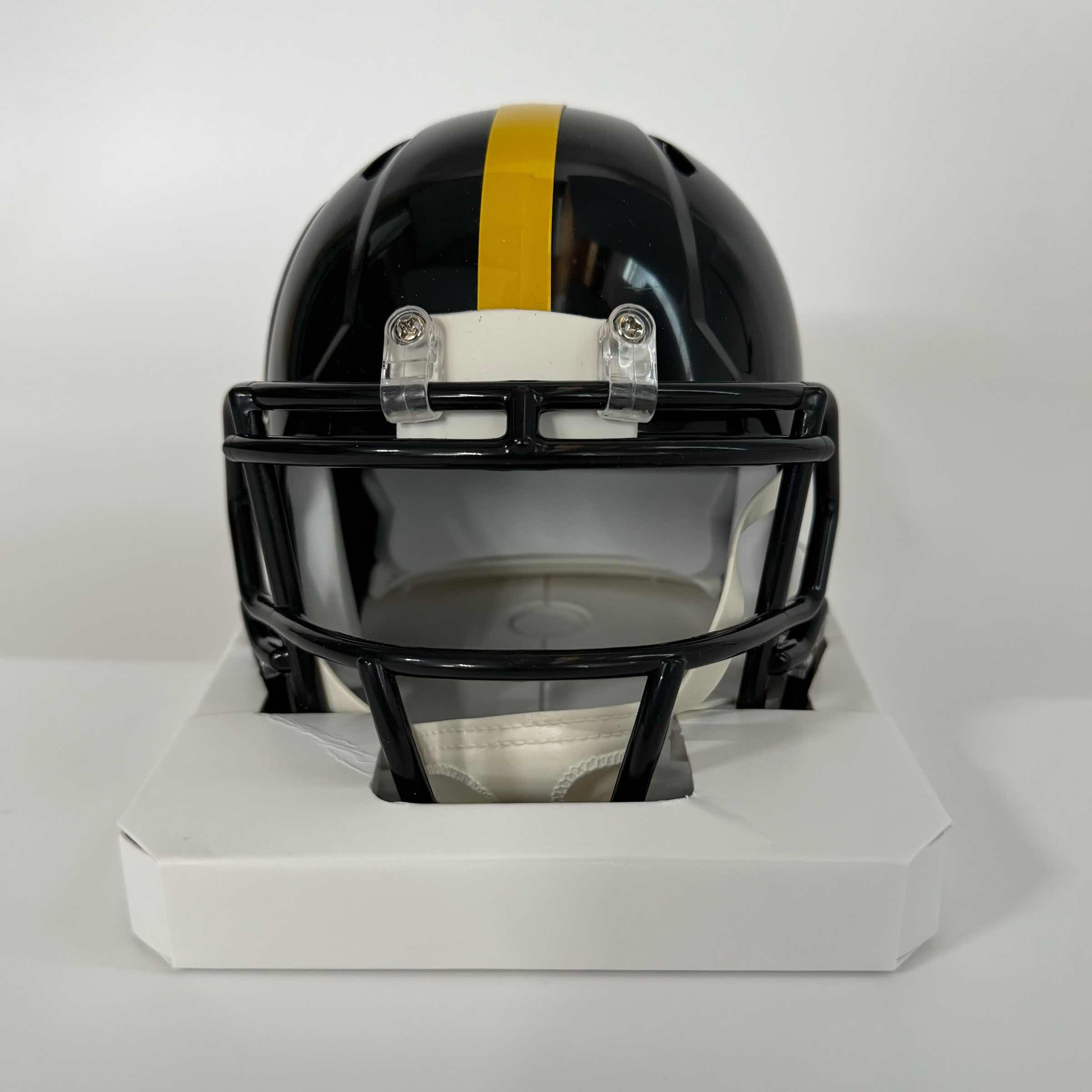 Autographed/Signed Broderick Jones Pittsburgh Steelers Mini Football Helmet Beckett BAS COA